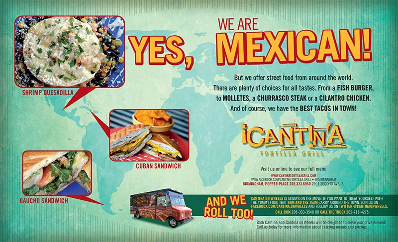 Cantina Tortilla Grill - Print Advertising - Double-Page Spread