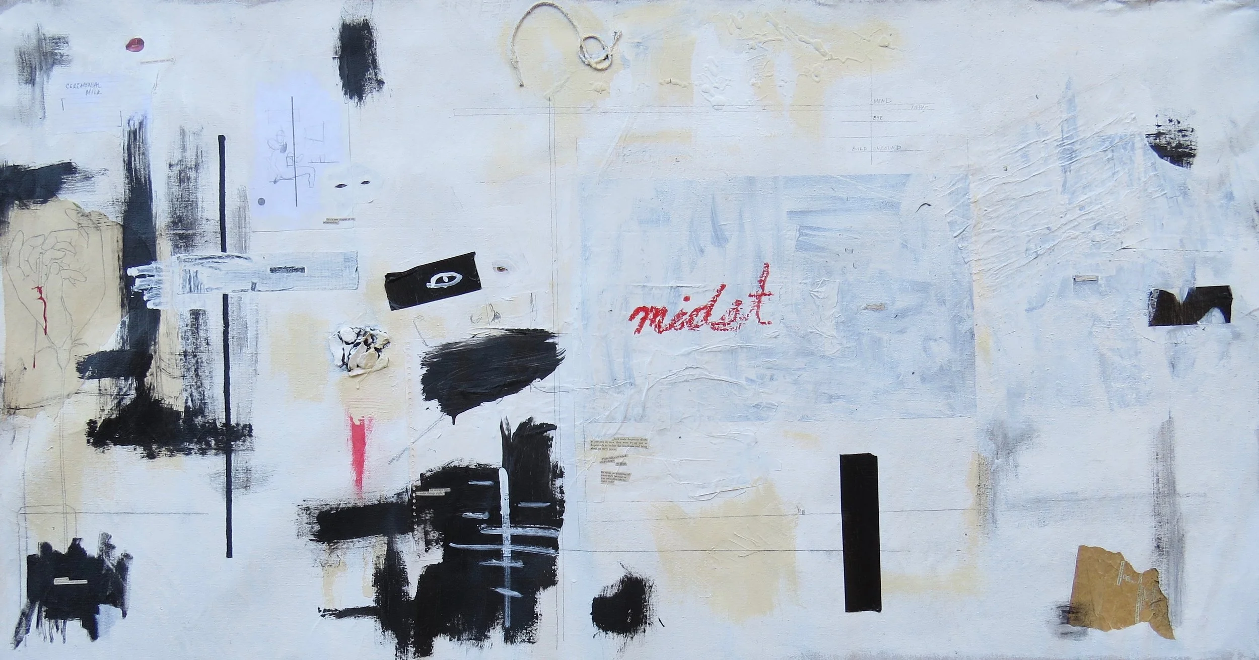 midst , 5’6” x 2’10”, mixed media on canvas - 2014-2019