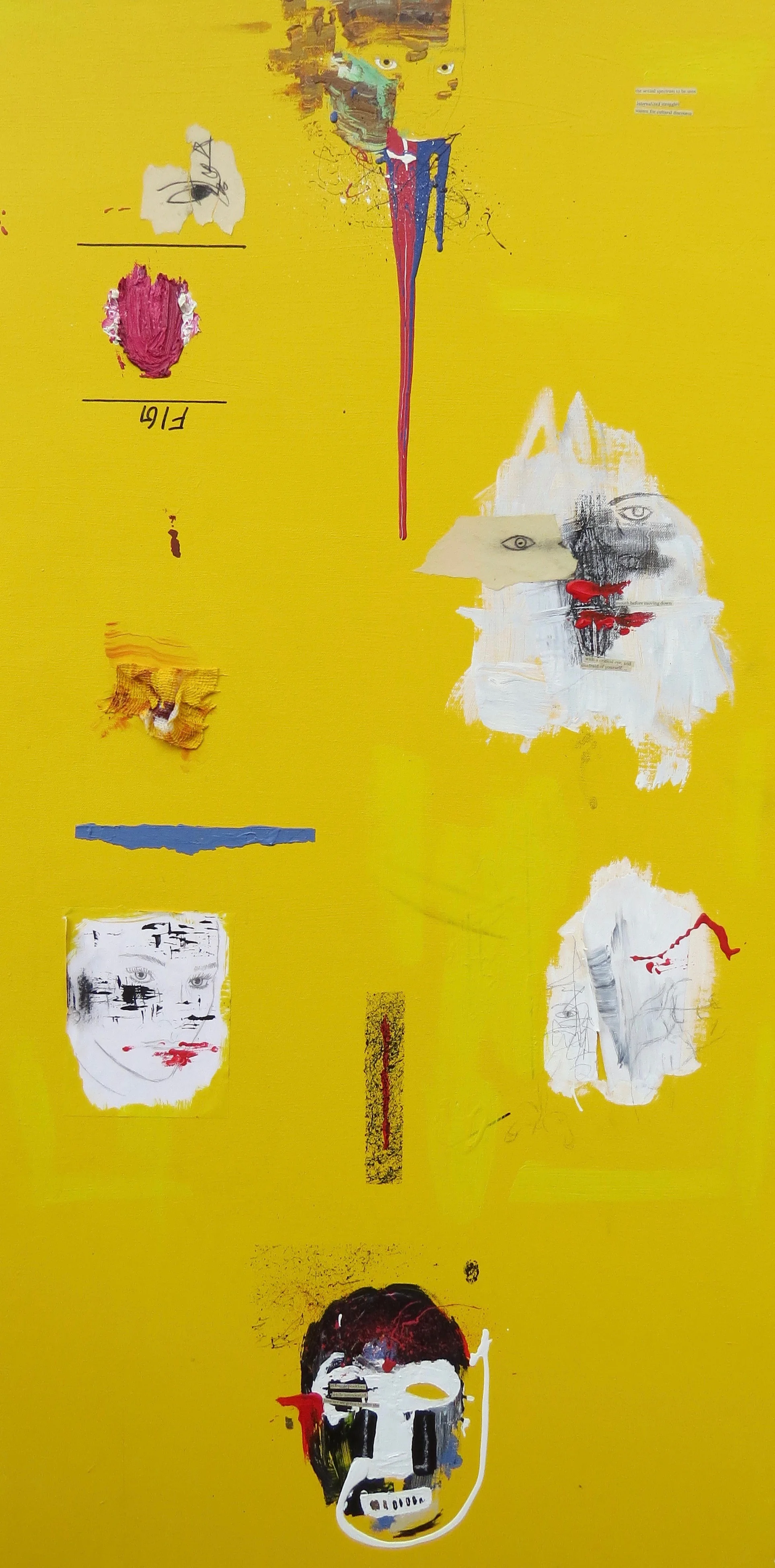 manifest/blue , 2’ x 4’, mixed media on canvas - 2015