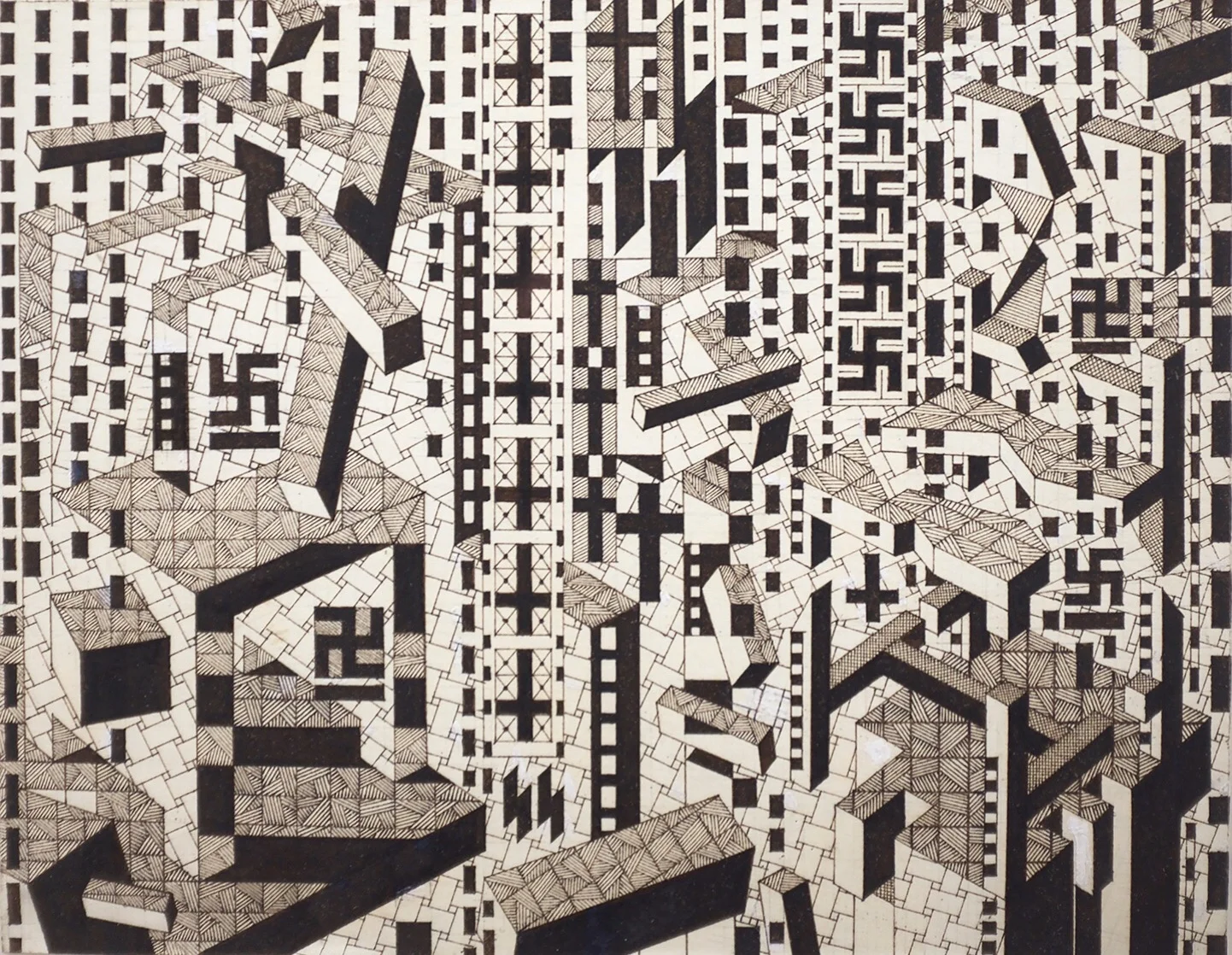 Jim Starrett “Seated at the Right Hand,” 2010 Brown ink on paper 8 1/2 x 11”