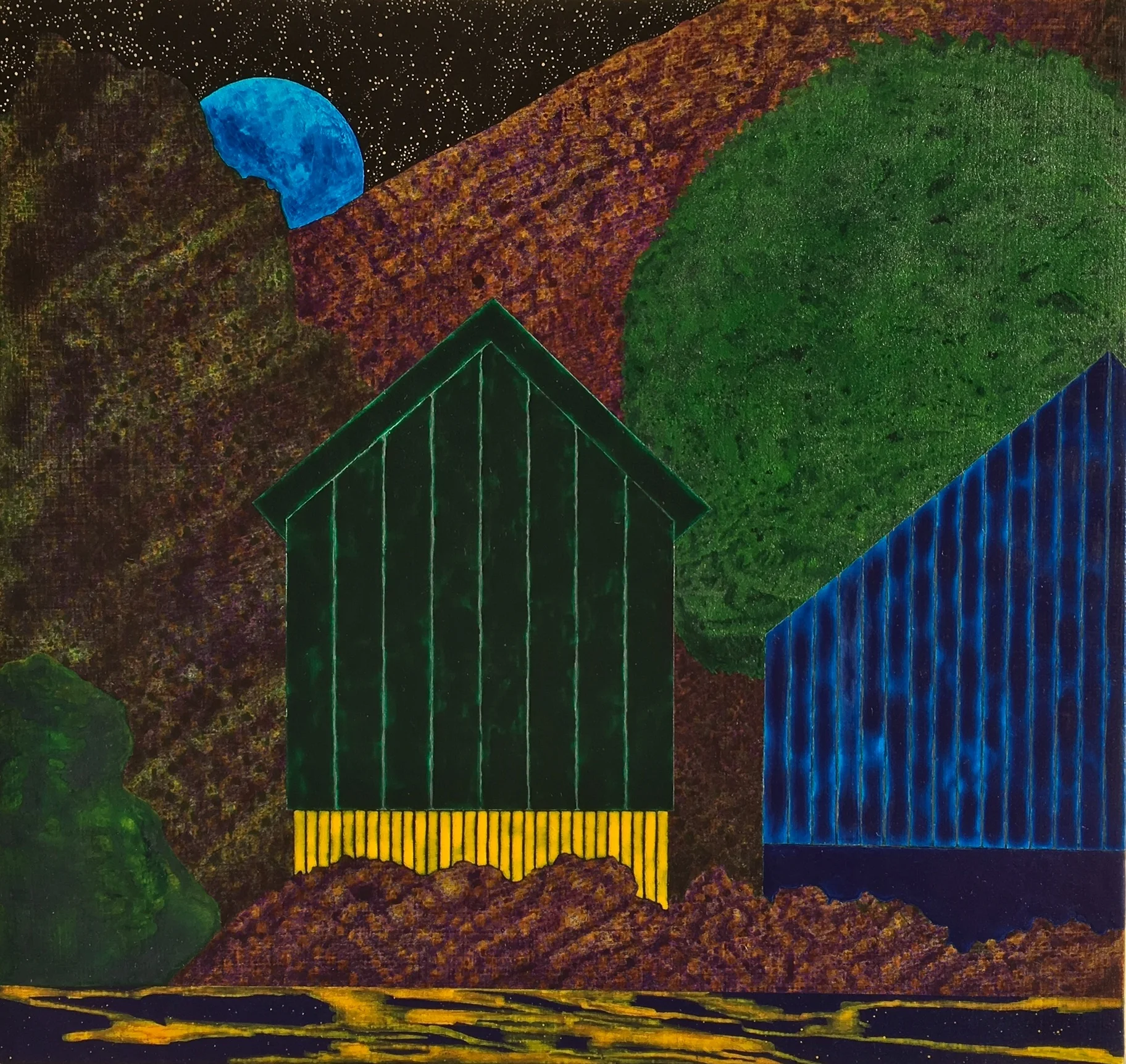 Eastern Shift 2017 acrylic on panel 11”H x 11.625”W
