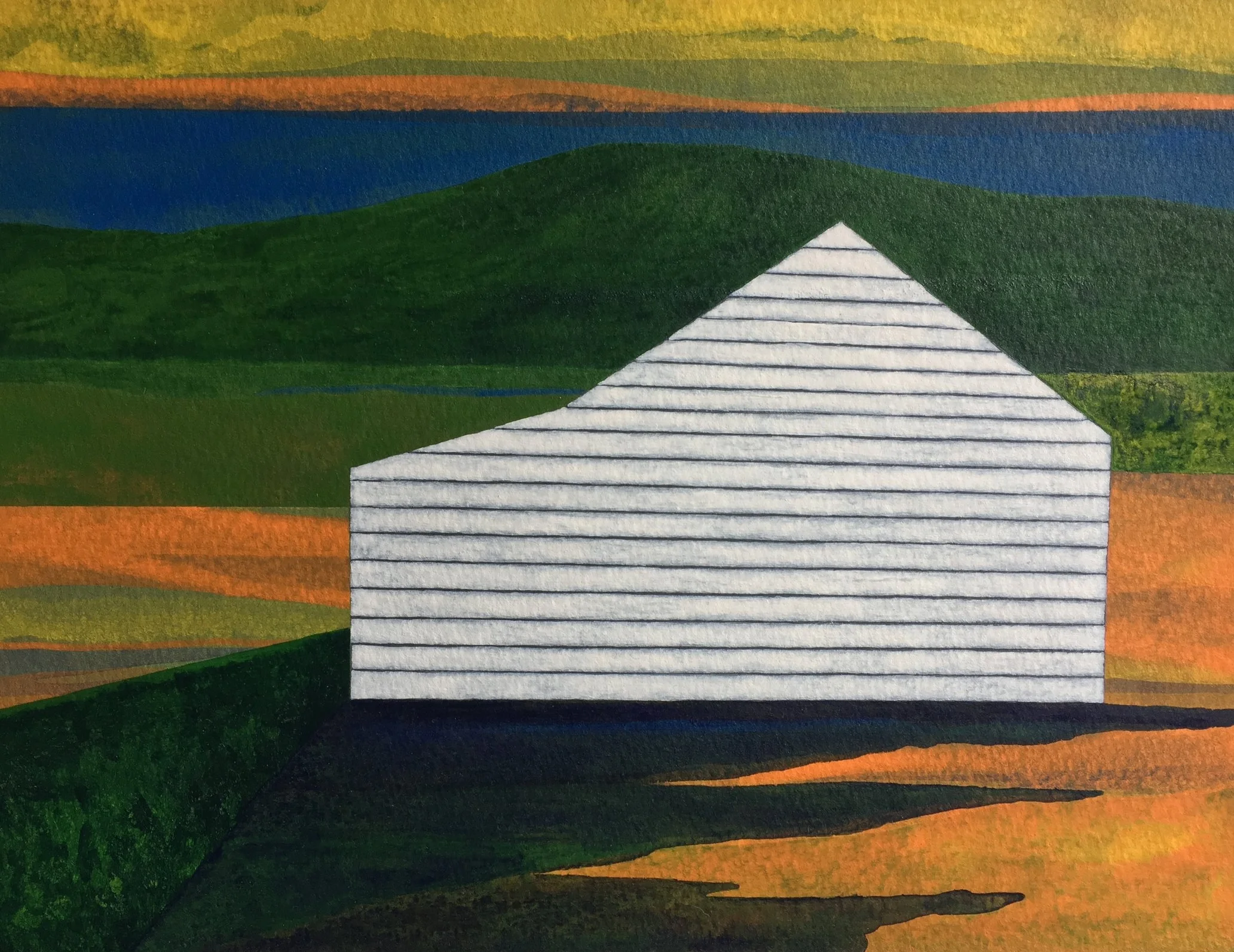 Bluff 2017 acrylic on paper 9”H x 11.875”W