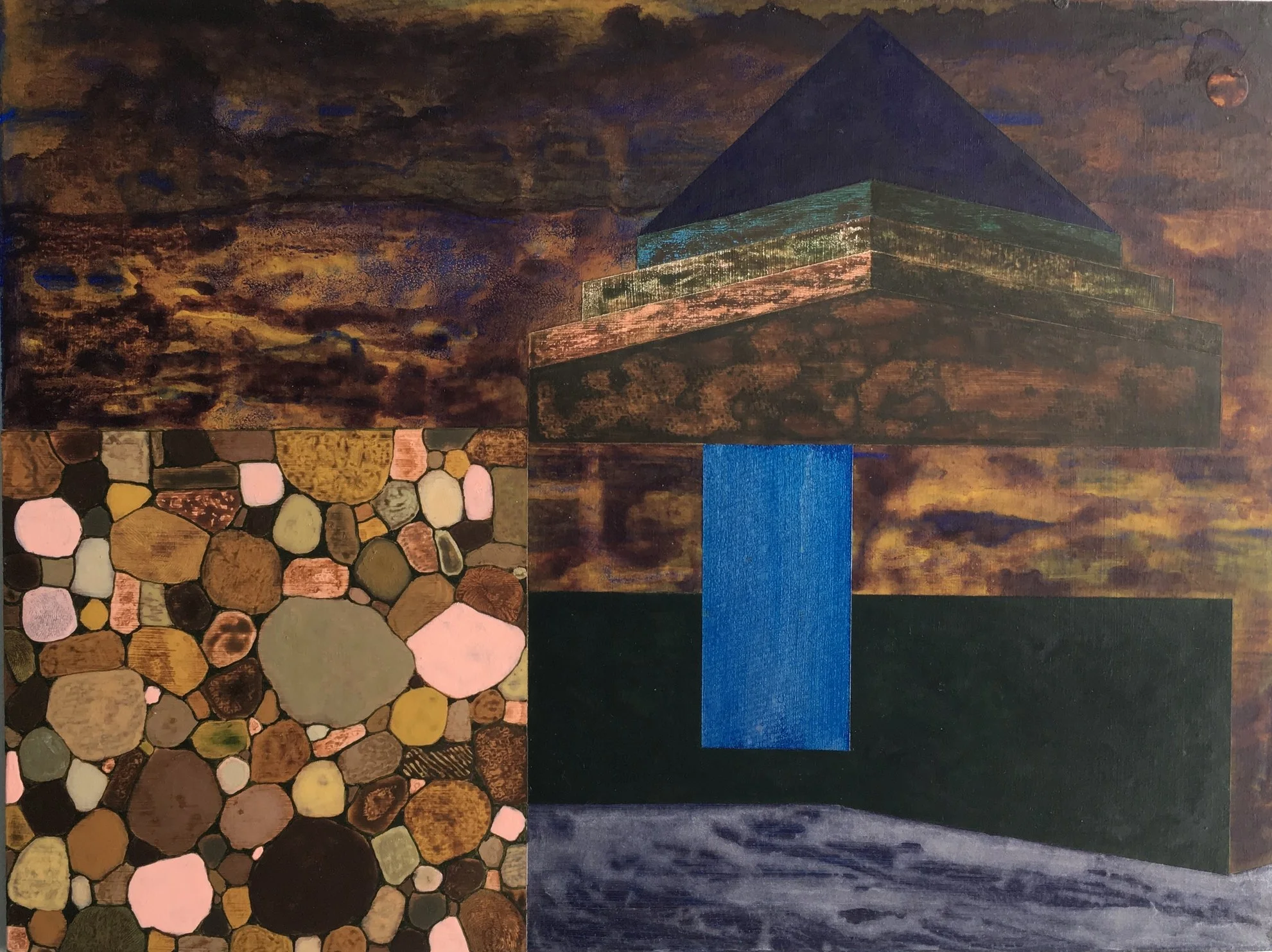 Eventide 2017 acrylic on card stock 9”H x 11.675”W