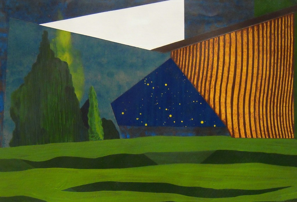 Moon Drop 2012 acrylic on paper 8.375”H x 12”W