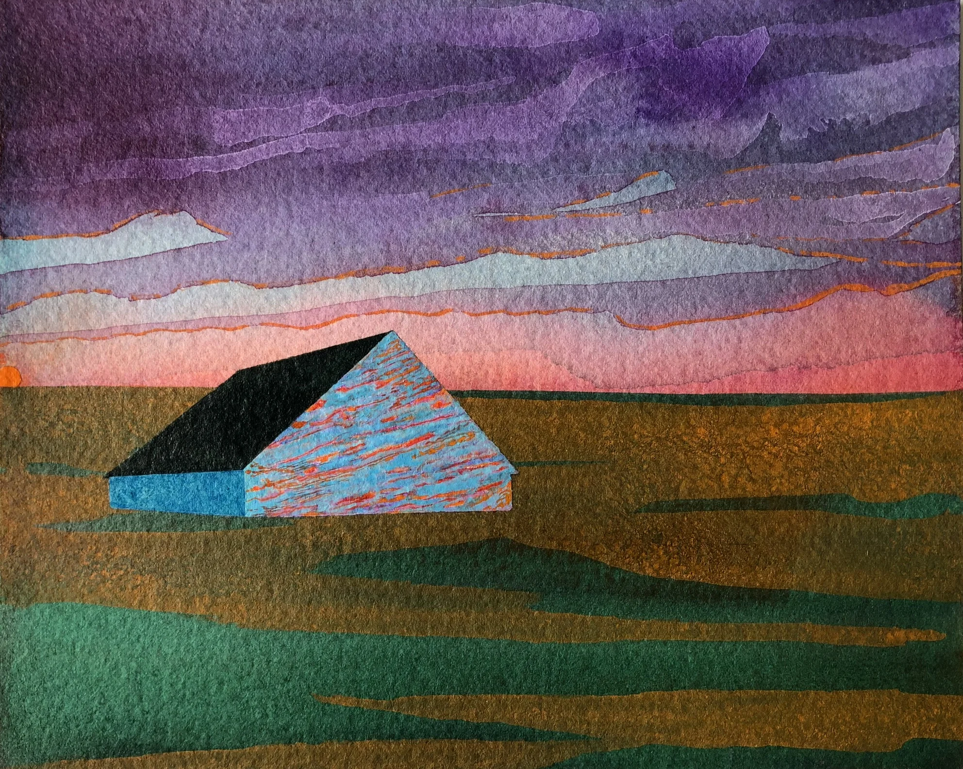 Beacon 2018 acrylic on paper 6”H x 7.5”W