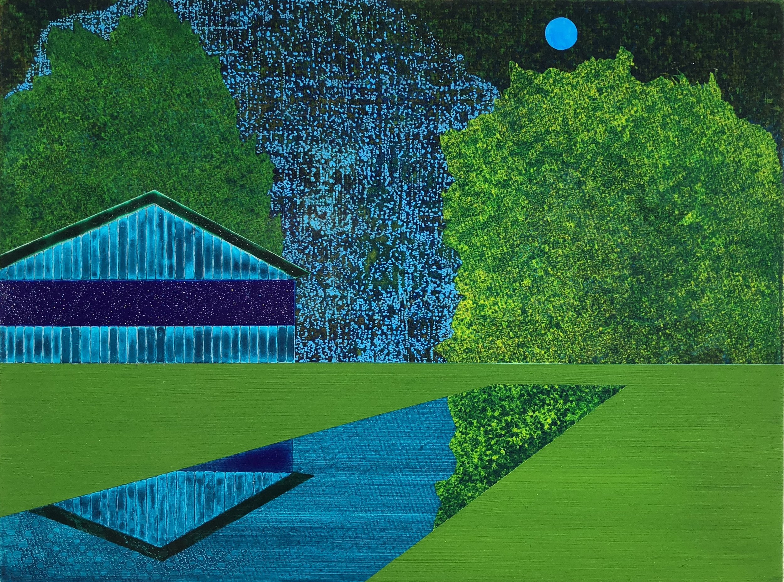 Wishing An Ocean 2018 acrylic on panel 8”H x10.625”W