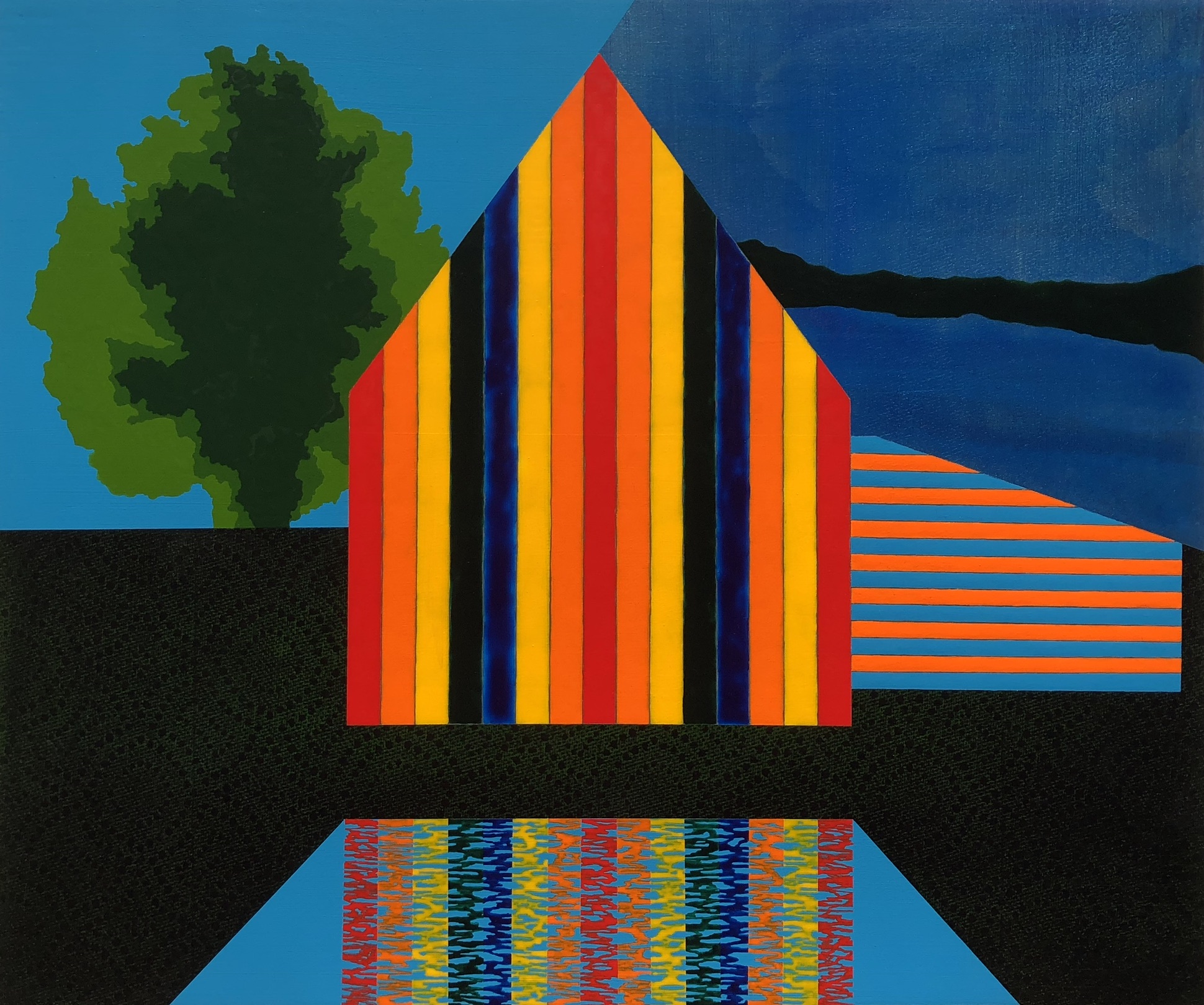 Ascension 2018 acrylic on panel 15”H x 18”W