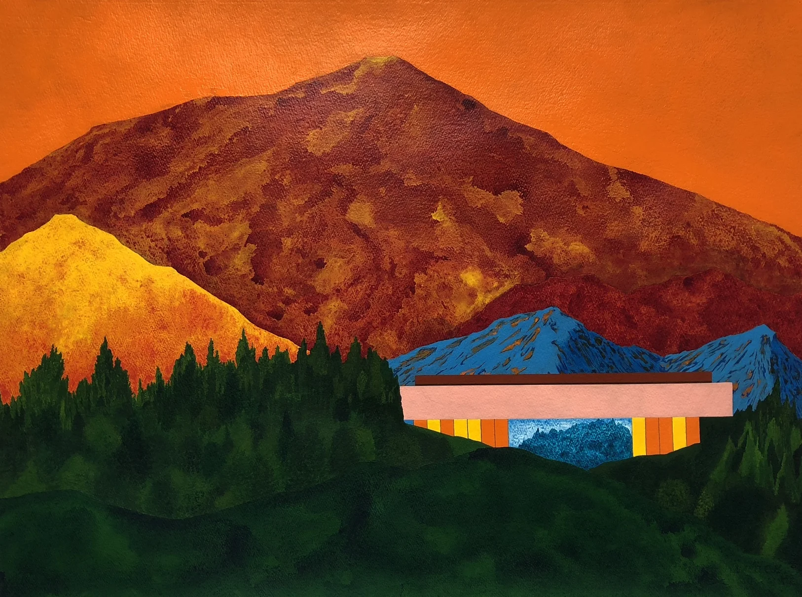 Ridge 2018 acrylic on paper 22.5”H x 30.25”W