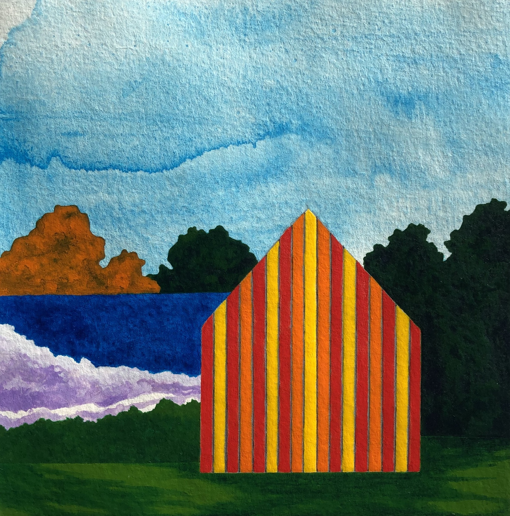A Day Between 2018 acrylic on paper 5”H x 5”W