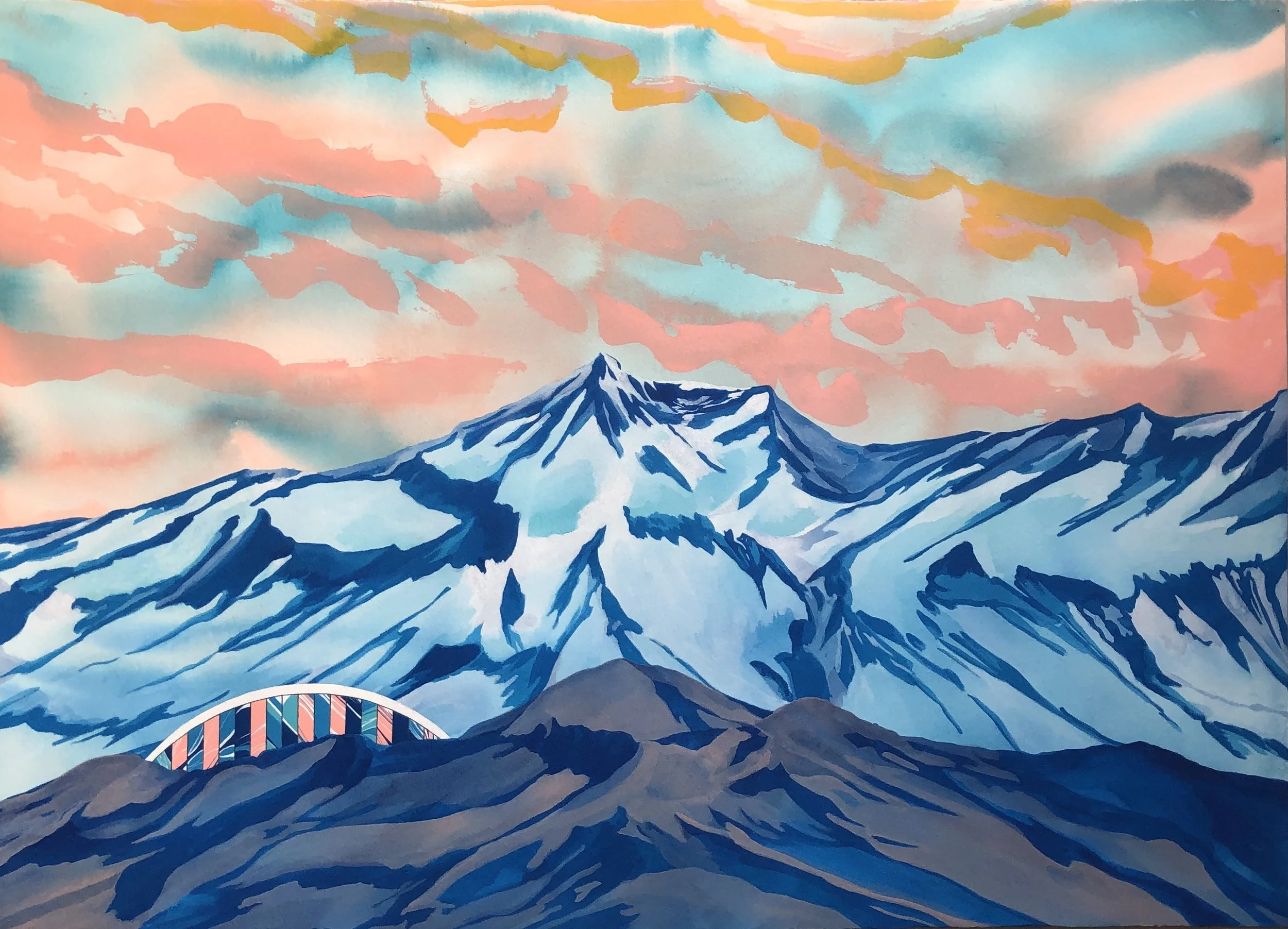 The Zenith Principle 2018 - 2019 acrylic on paper 29.5”H x 41.5”W