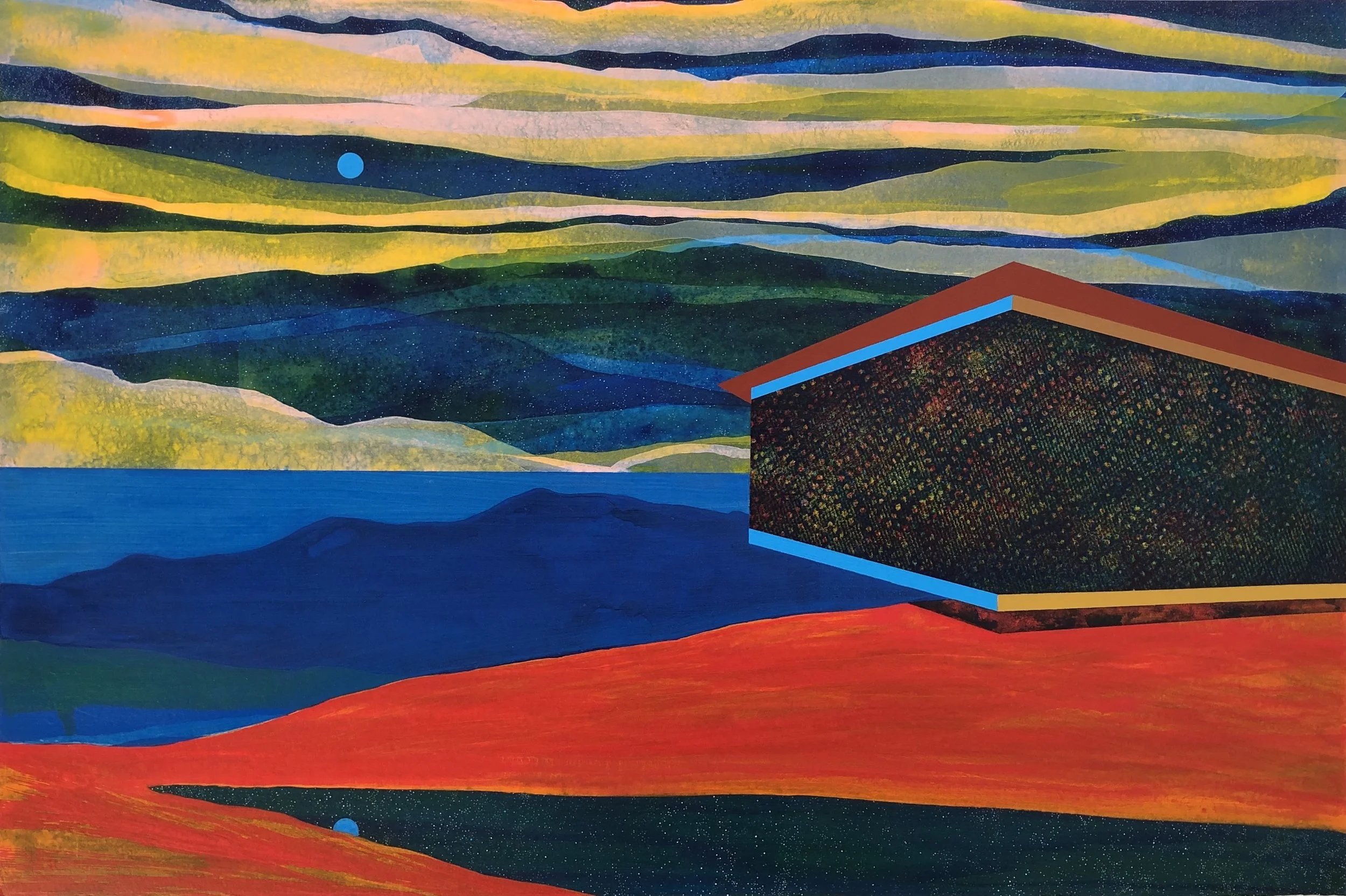 Twilight Adrift 2018 - 2019 acrylic on paper 15”H x 22.5”W