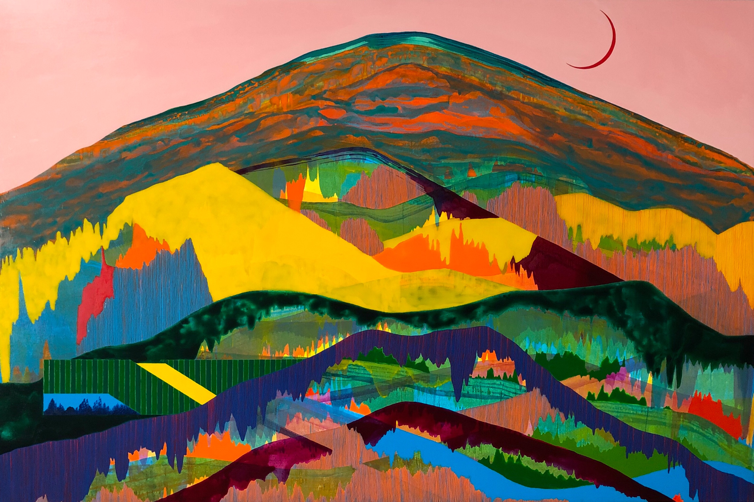 The Perception of Monuments 2019 acrylic on panel 24”H x 36”W x 1.5”D