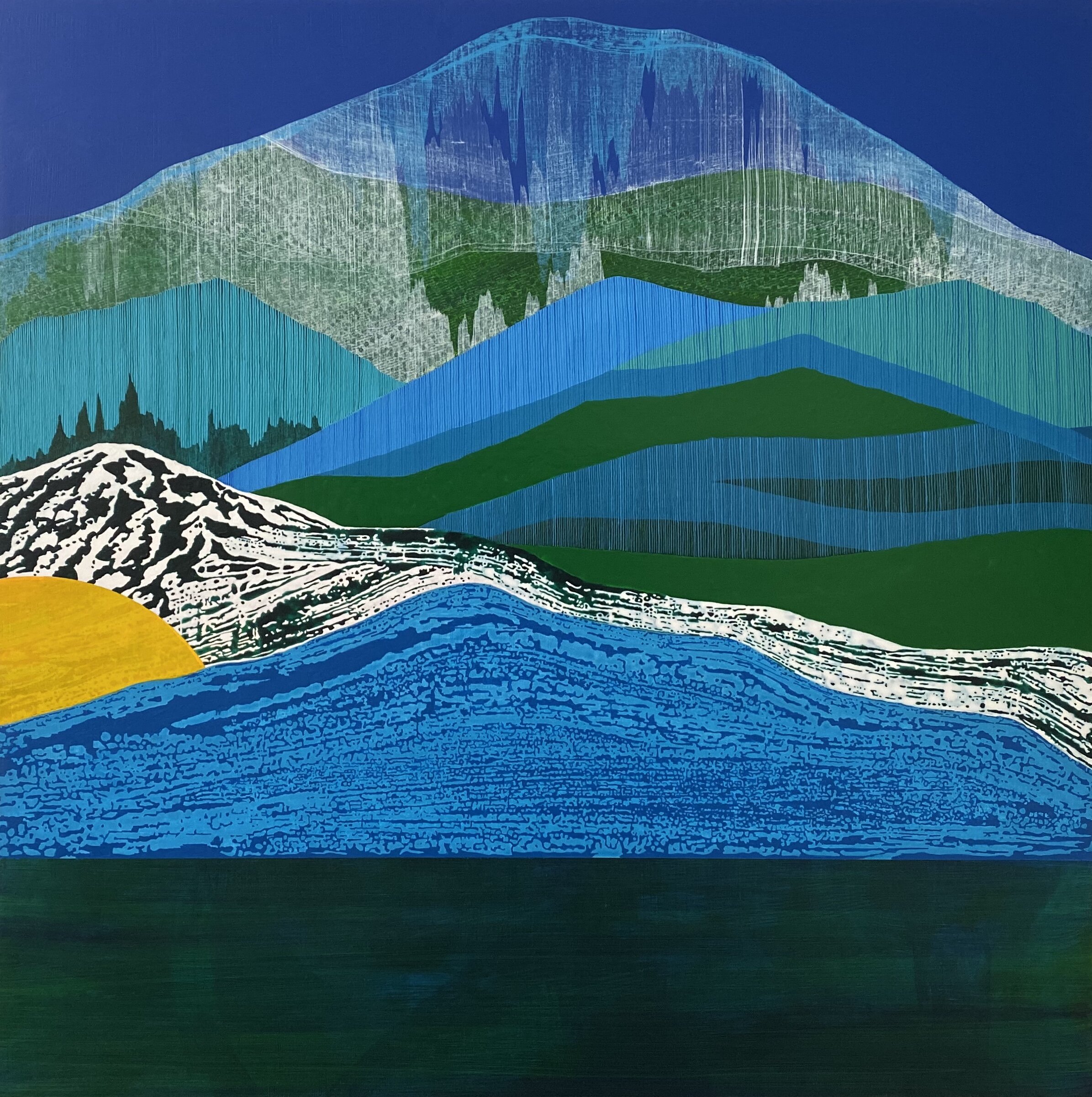 Tarn 2019 acrylic on panel 24”H x 24”W x 1.5”D
