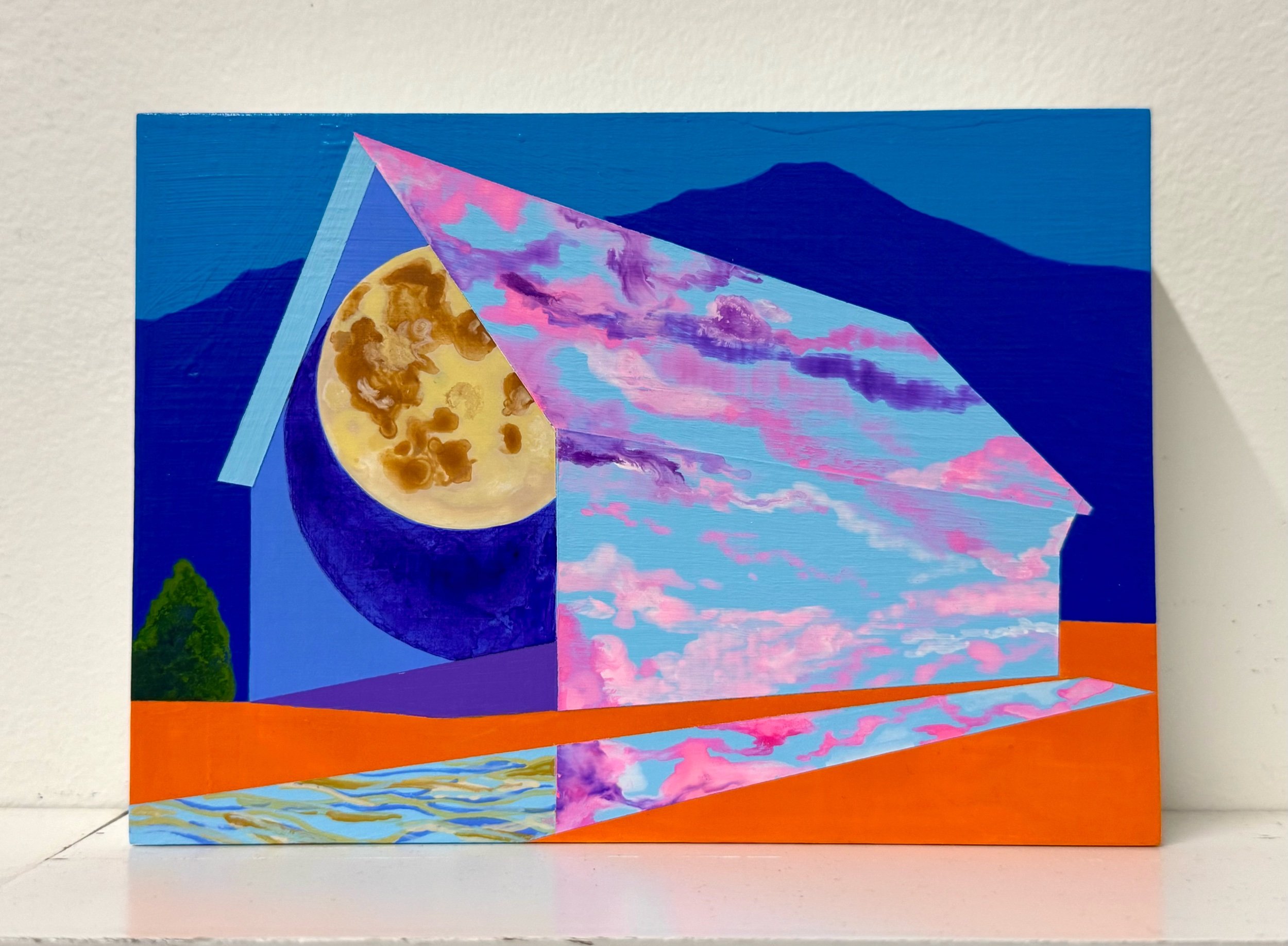 Decoy 2025 Acrylic on panel 5”H x 7”W x1.5”D