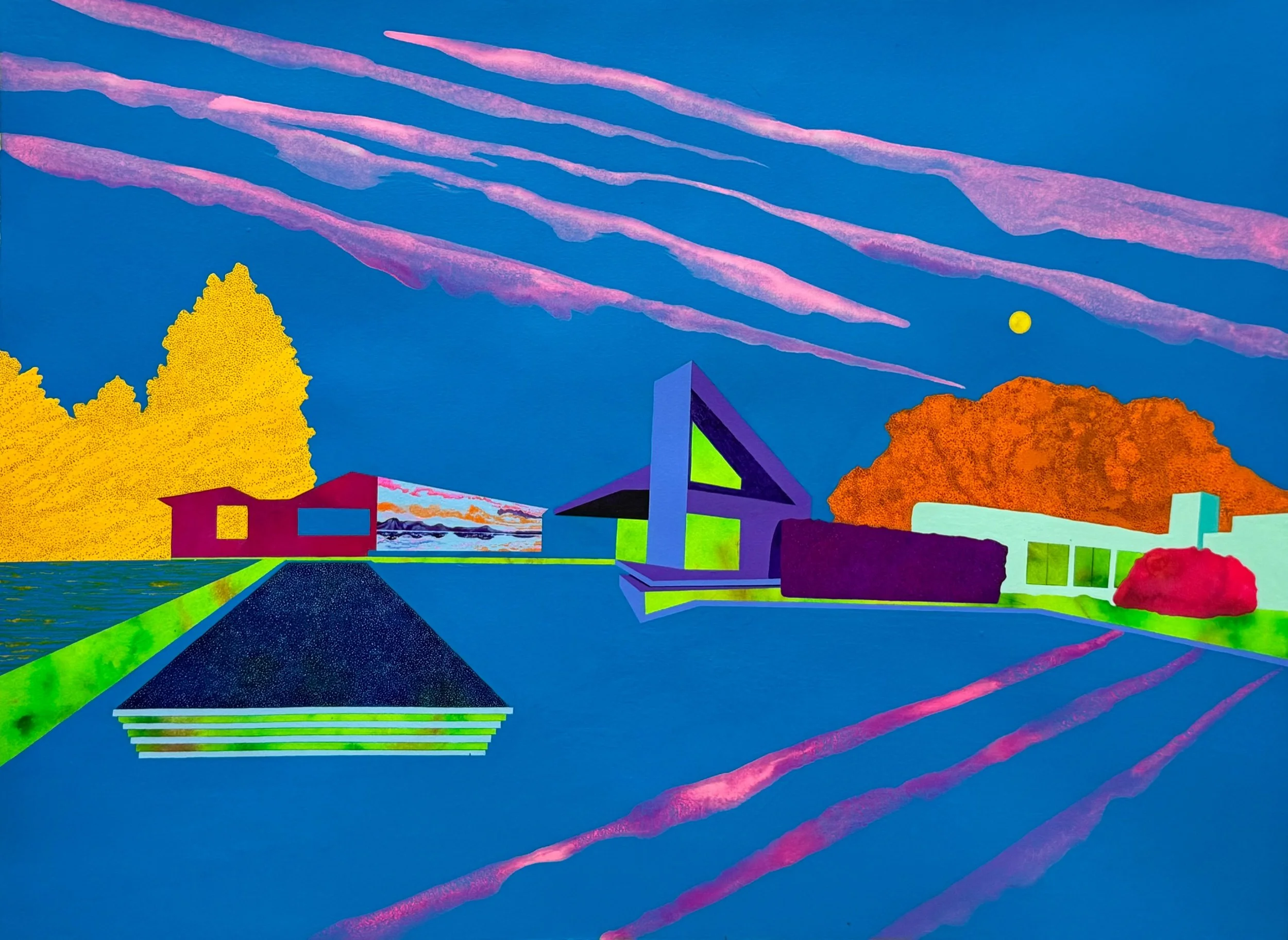  Lucidity  2025  acrylic on paper  22”H x 30”W 