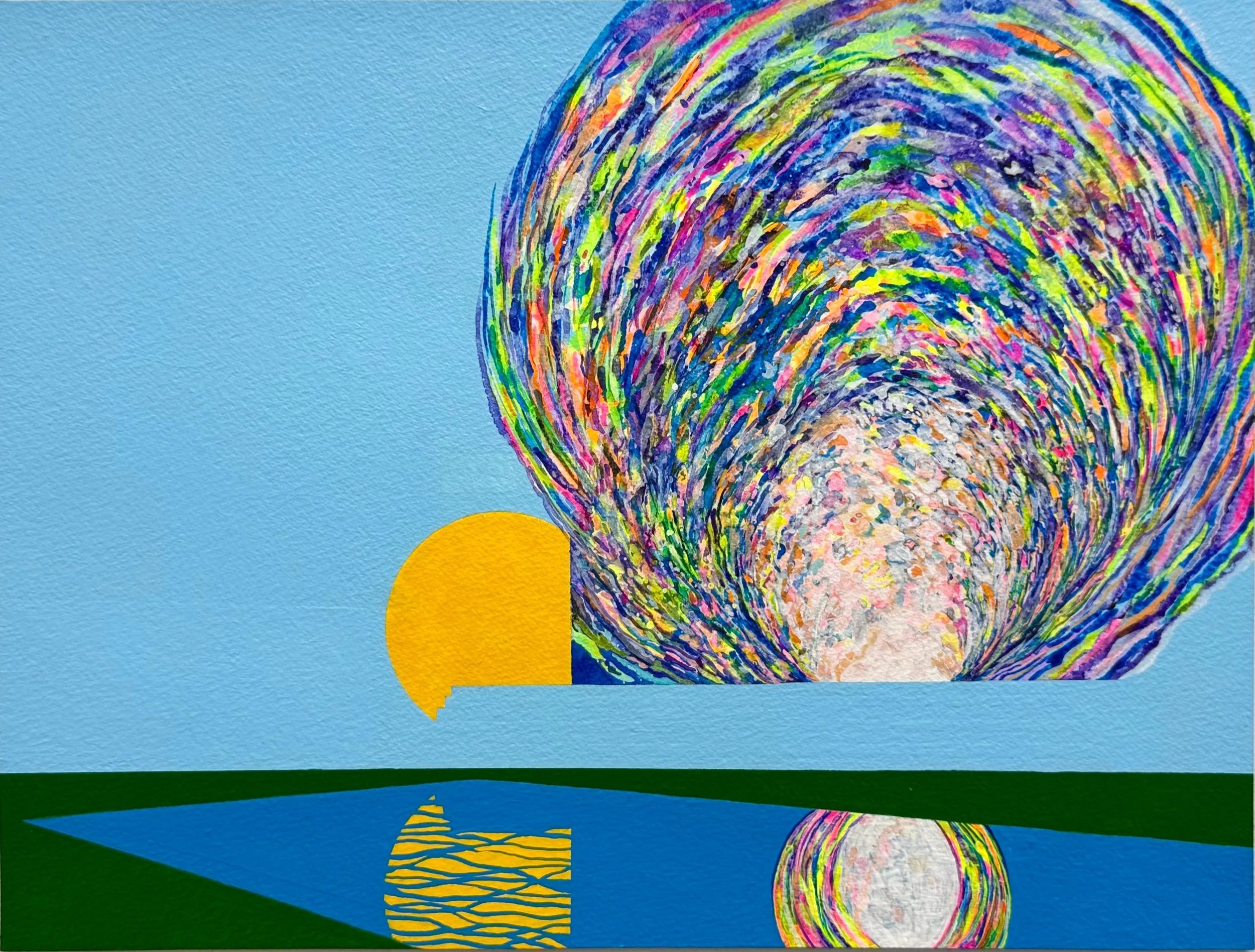  Broken Luxury Theorem  2025  acrylic on paper  12.25” H x 16”W 