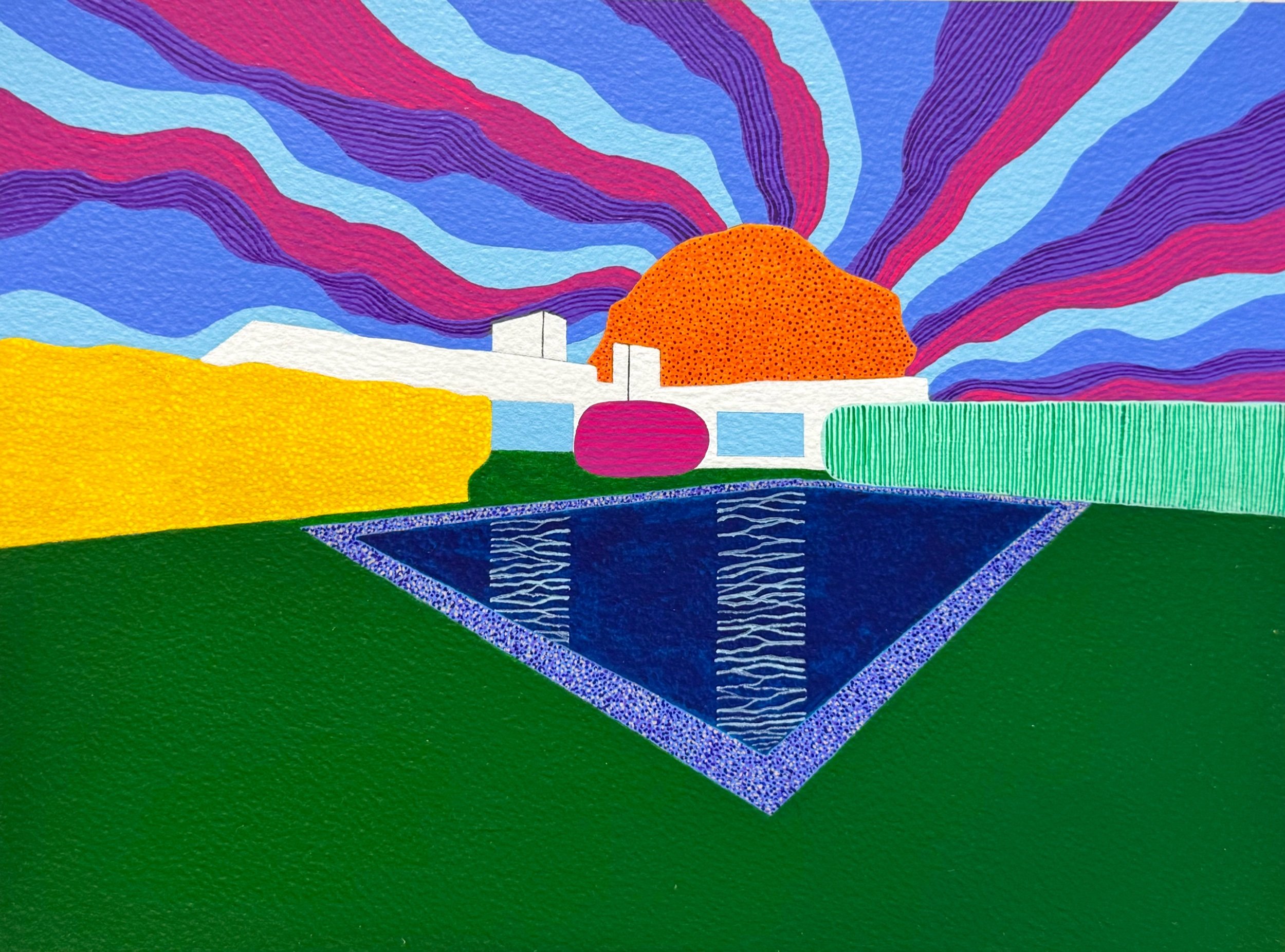  Fun Palace  2026  acrylic on paper  9”H x 12.125”W 