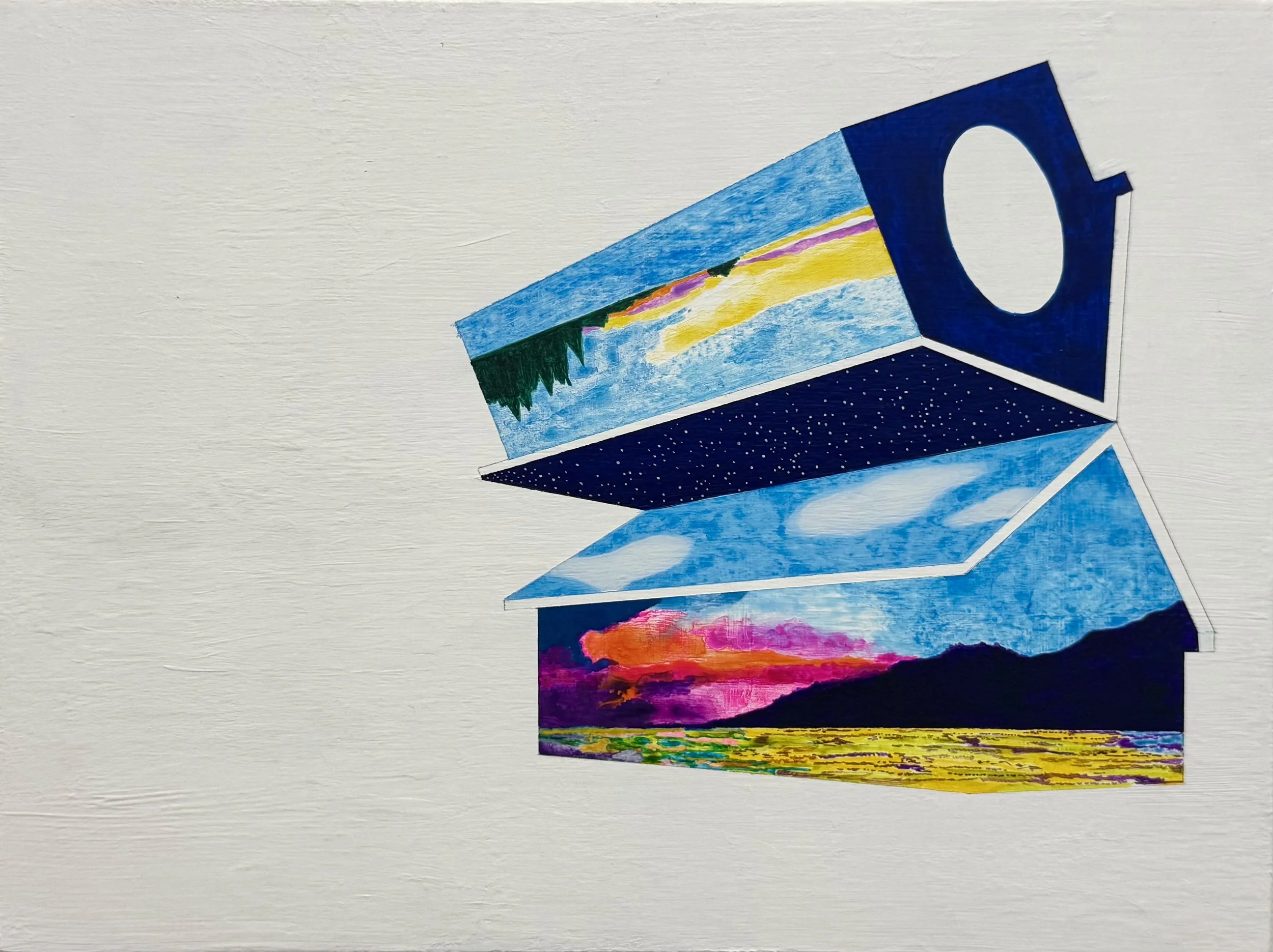  Echo Resonance  2026  acrylic on panel  9” H x 12”W x .75”D 