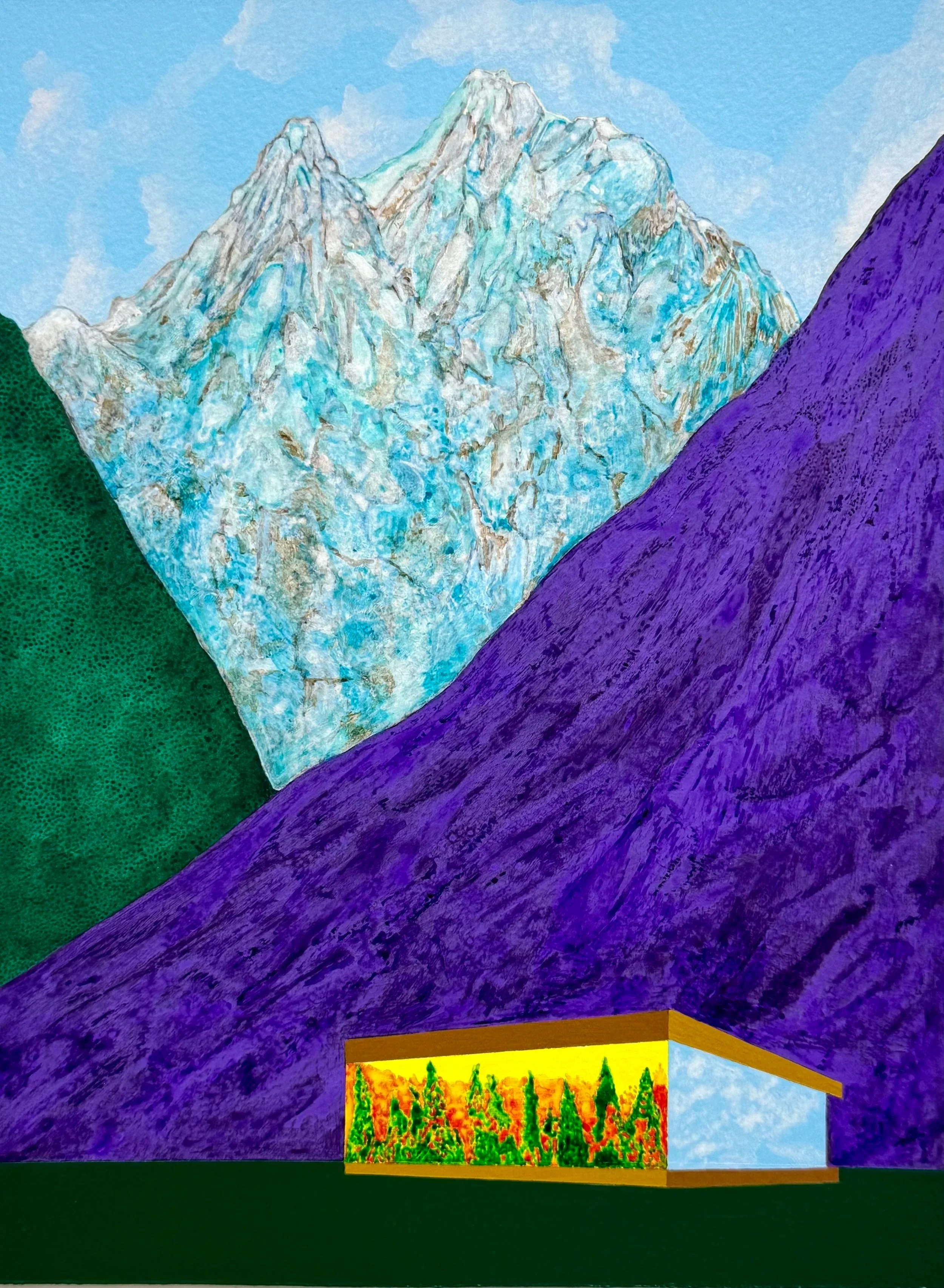  Glacier  2026  acrylic on paper  12.125”H x 9”W 
