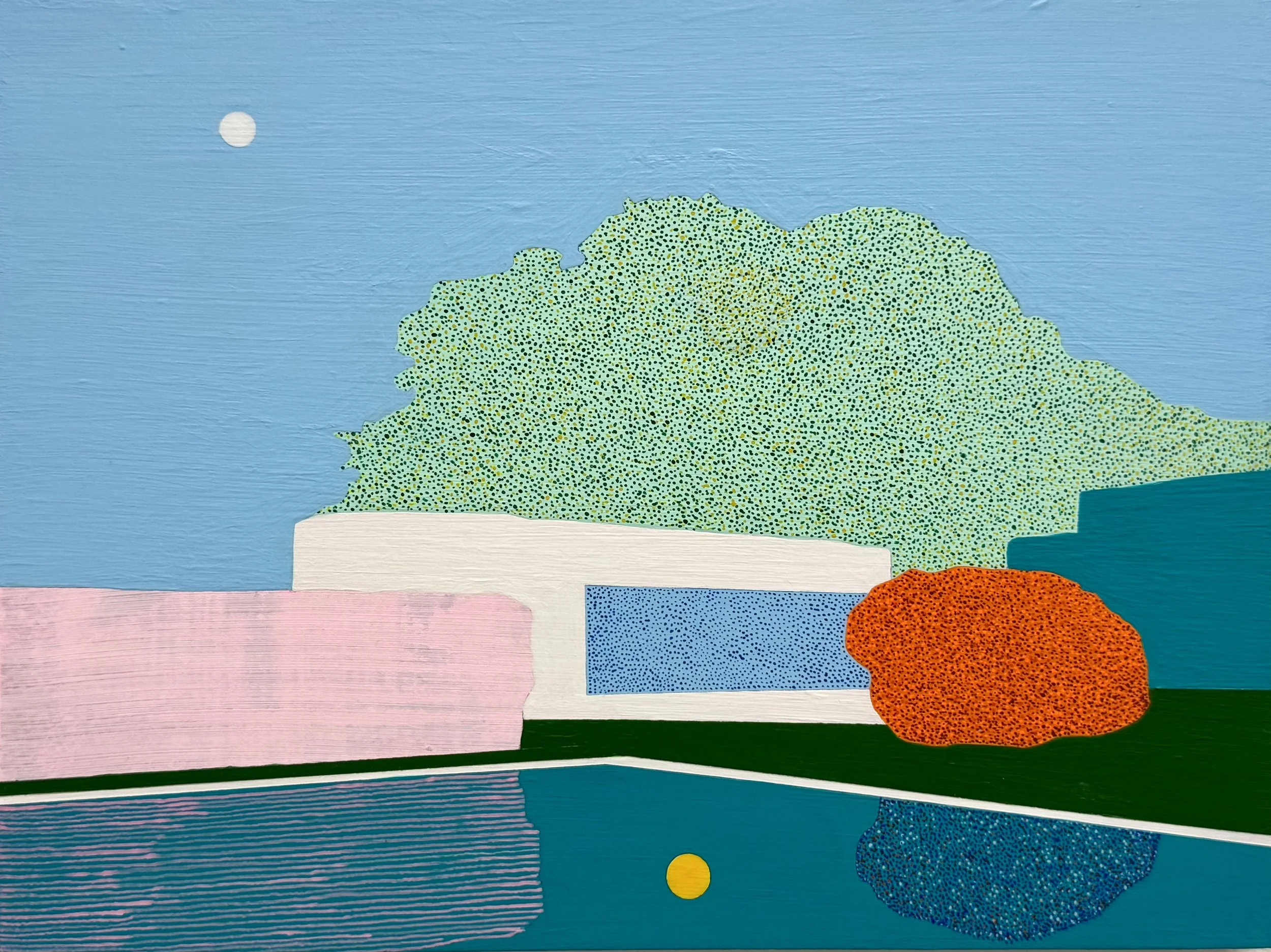  Silent Summer  2026  acrylic on panel  9”H x 12”W x .875 