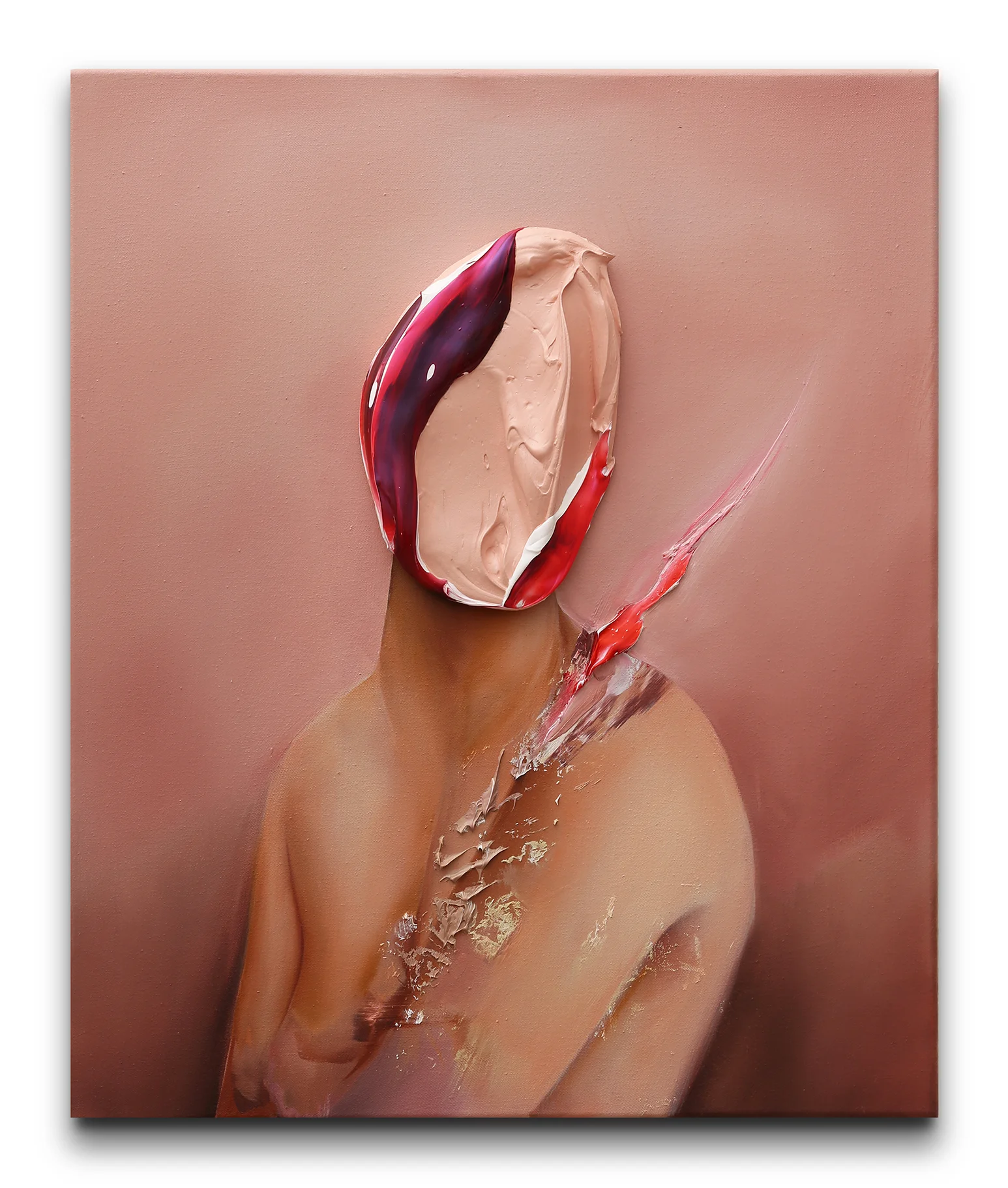 UNTITLED IN PINK WITH SOMETHING ON THE SHOULDER - 50X60 CM