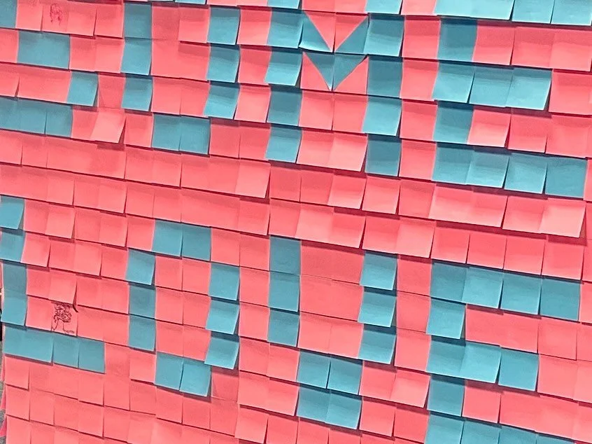 Happy Friday!

Take a moment to stop by the Sticky Note Wall on the first floor of the CMM building &mdash; made just for YOU! Leave a shoutout for a faculty or staff member, write a note to a friend, or even take a minute to doodle and destress befo