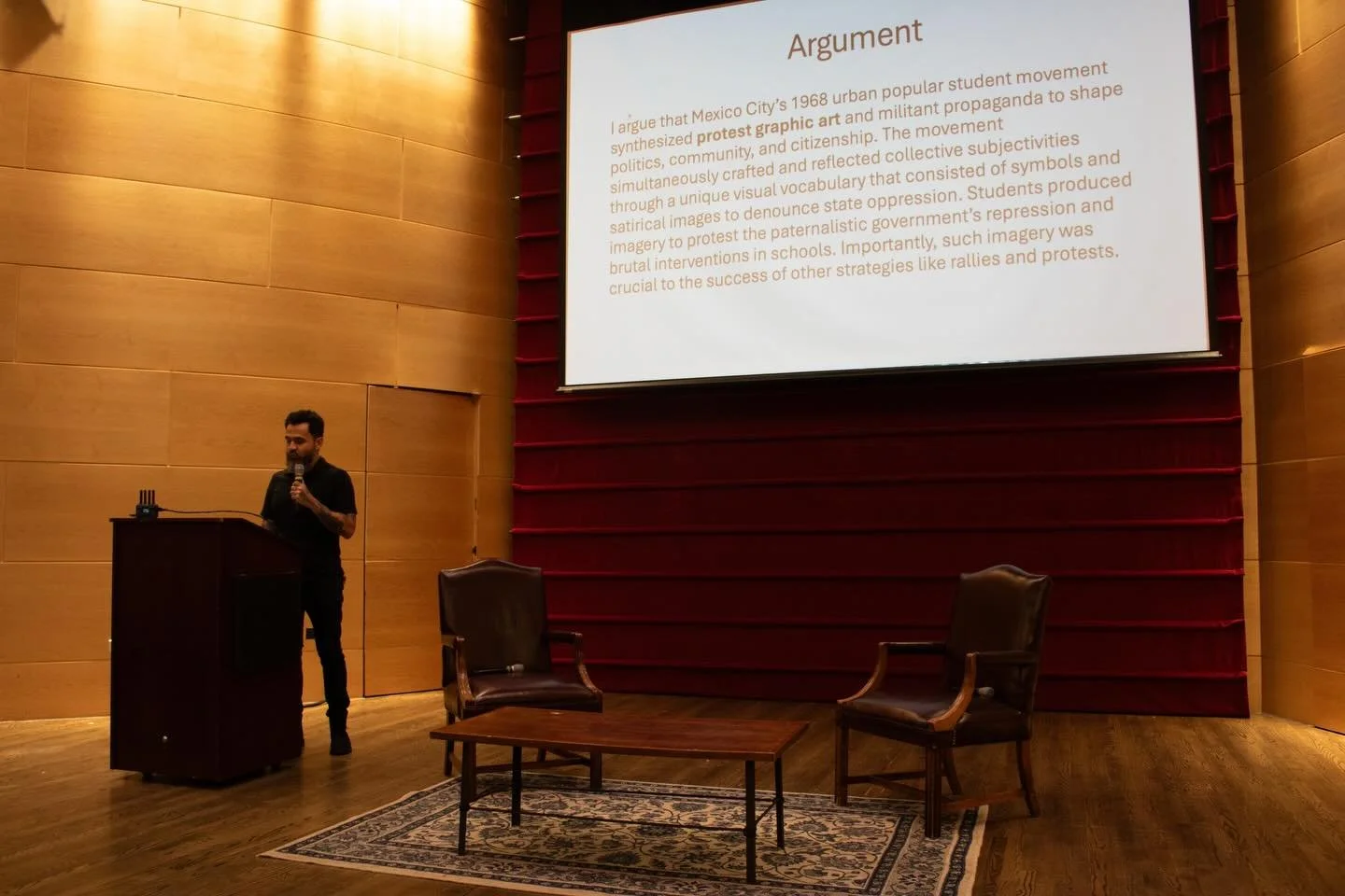 Thank you Dr. Pablo Zavala for speaking to us at Design Forum!
Last week, Dr. Zavala joined us to talk about the influential protest graphics of Mexico City&rsquo;s 1968 student movement, and how design played a powerful role in shaping politics, com