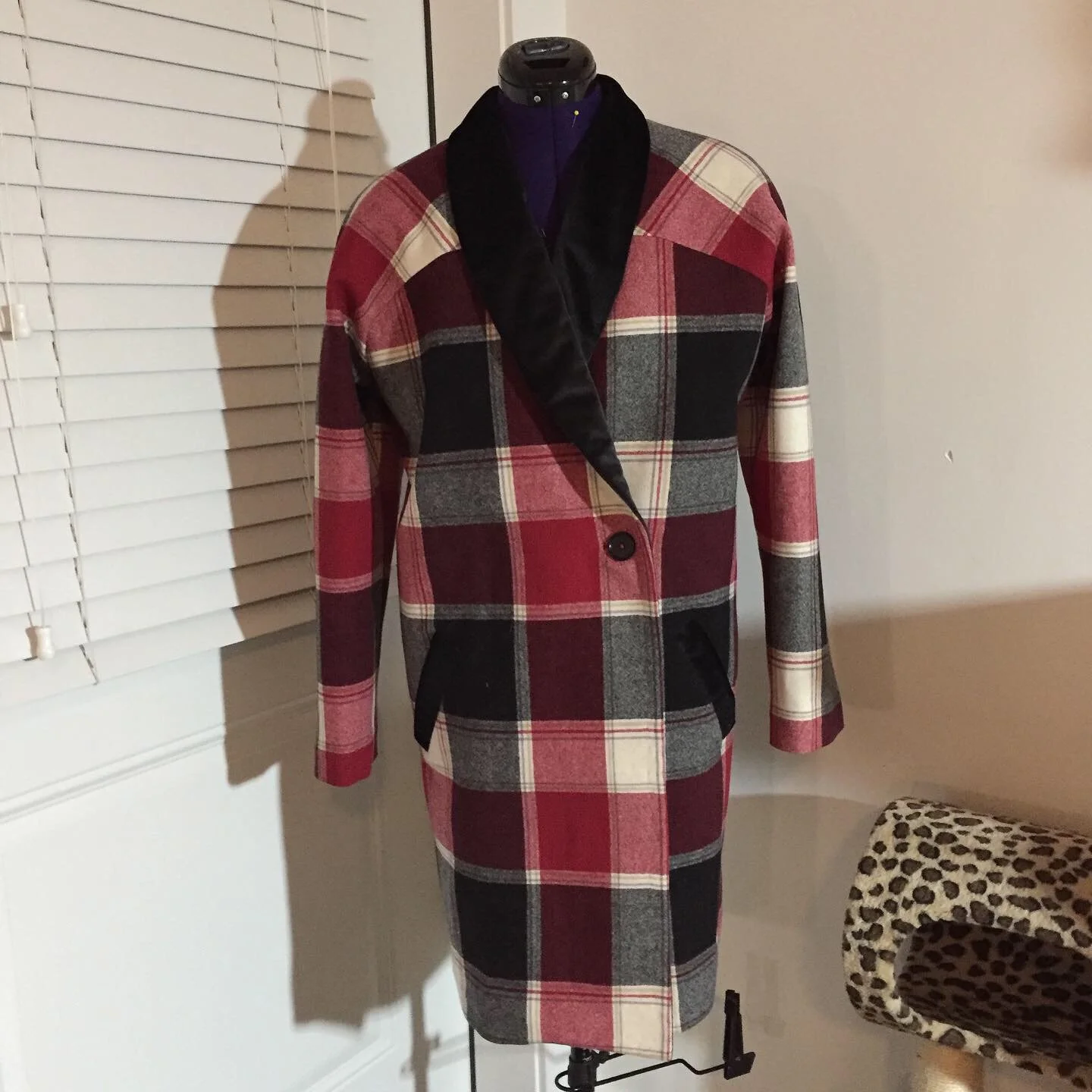 RED PLAID COAT