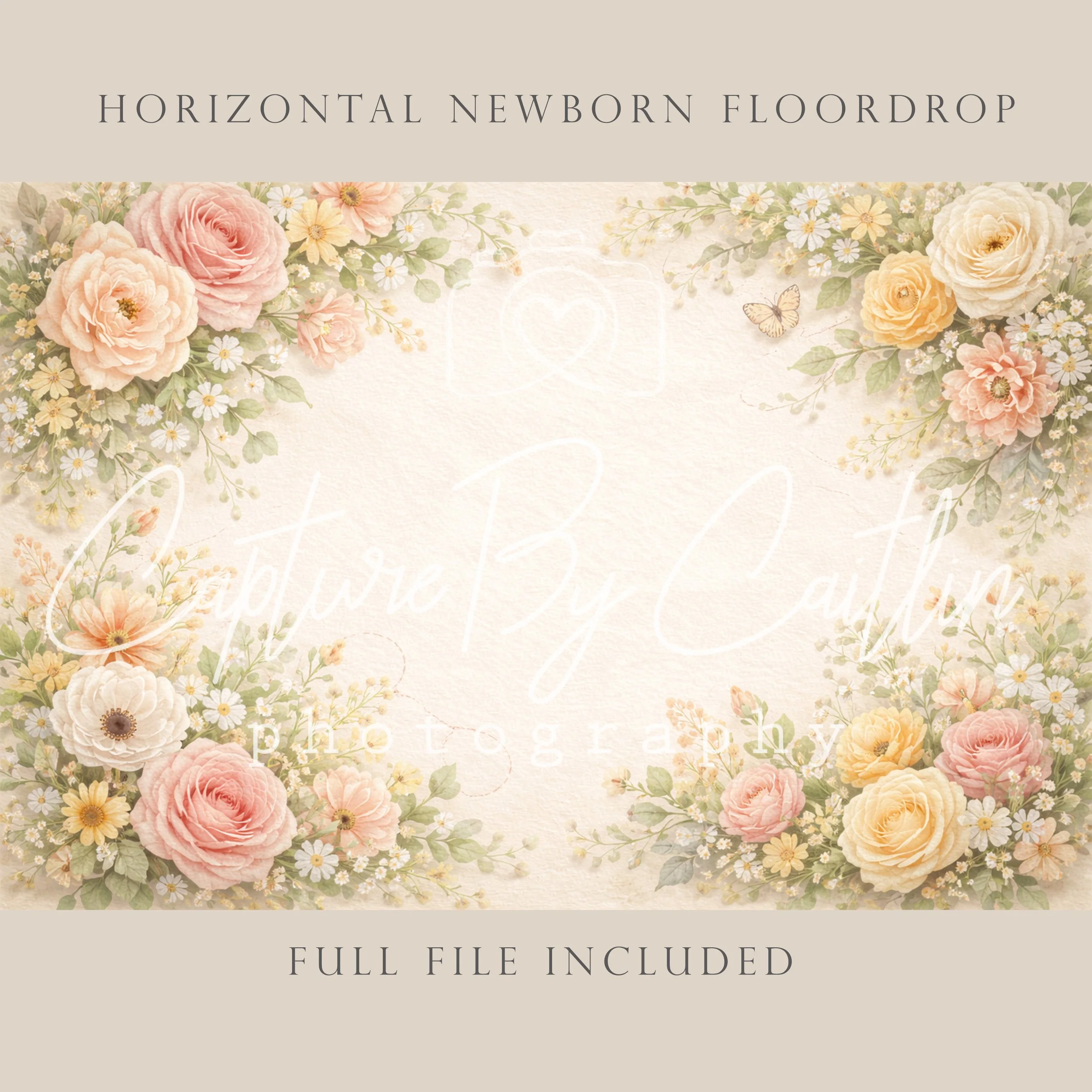 Capture By Caitlin | Garden Florals | Newborn Floor Drop