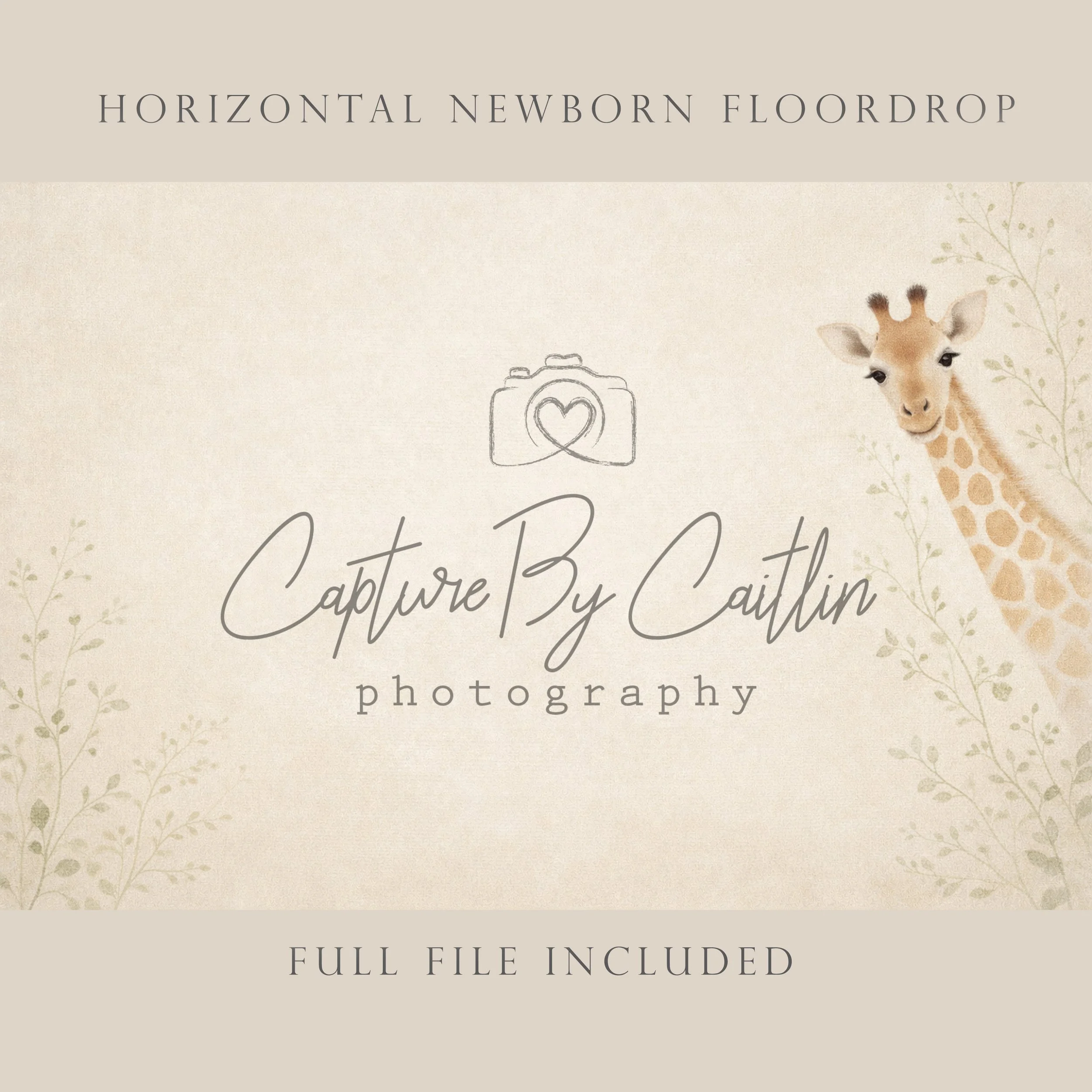 Capture By Caitlin | Safari - Giraffe Meadow | Newborn Floor Drop