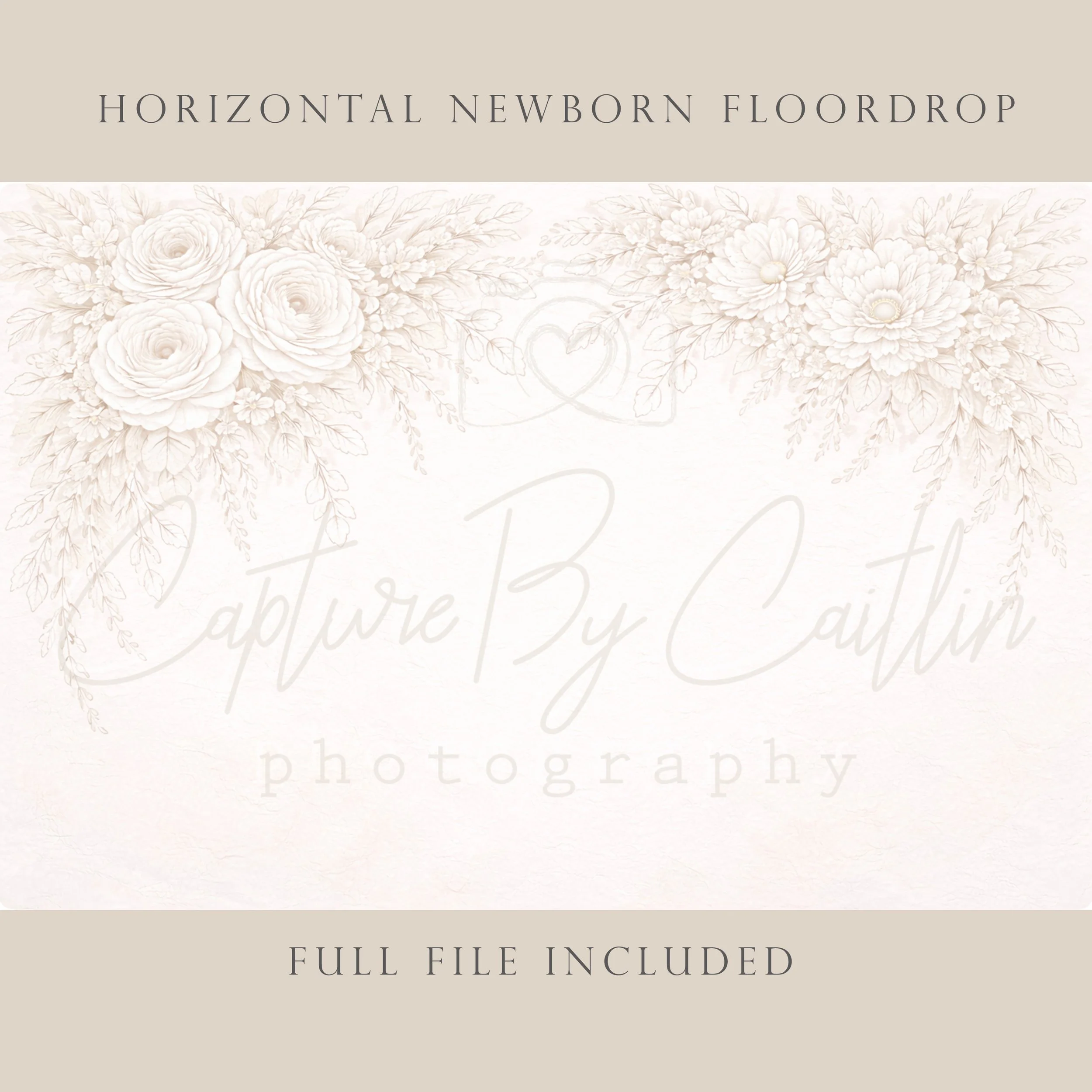 Capture By Caitlin | Drawn Floral Arch | Newborn Floor Drop