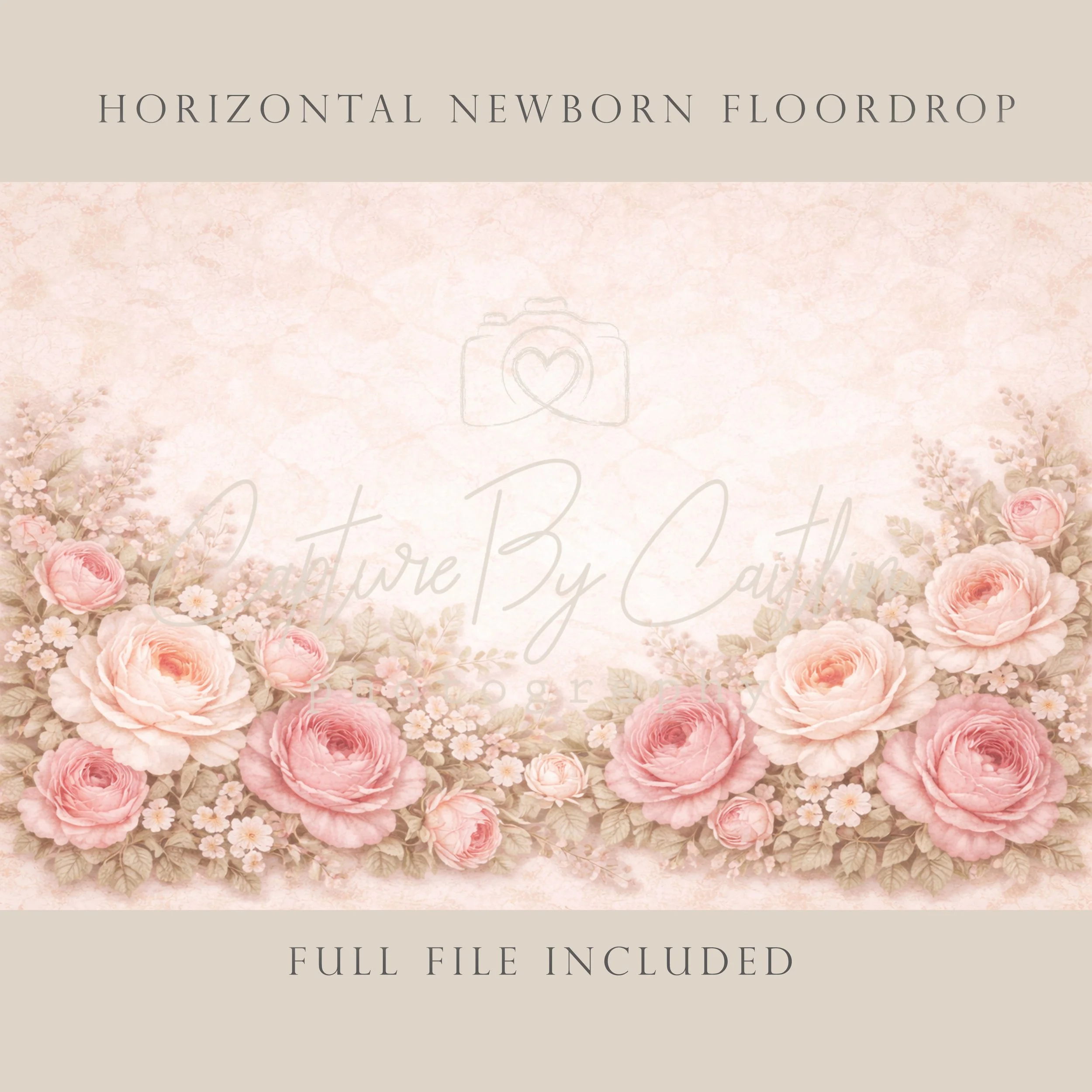 Capture By Caitlin | Antique Rose - Garden Floor | Newborn Floor Drop