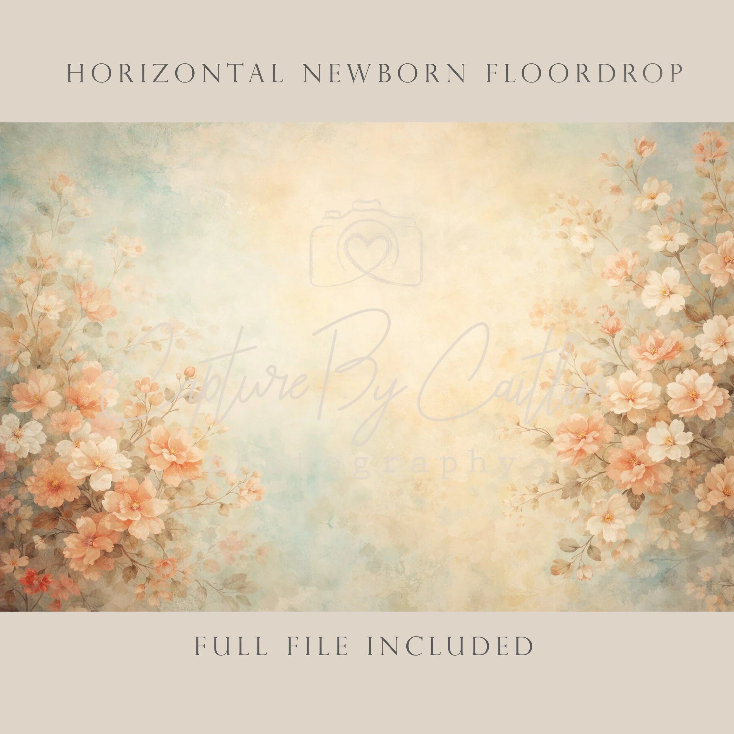 Capture By Caitlin | Peach Whisper | Newborn Floor Drop