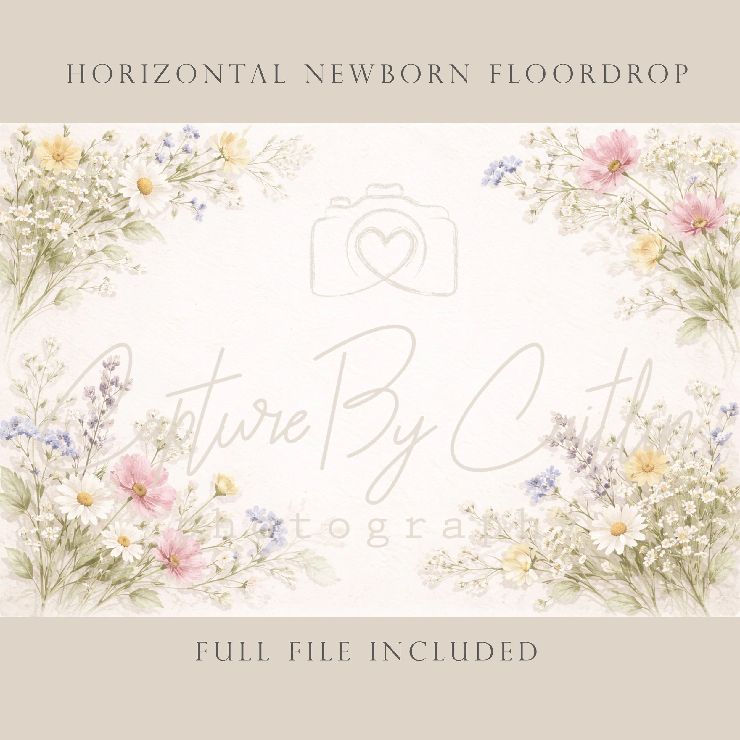 Capture By Caitlin | Field Blooms | Newborn Floor Drop