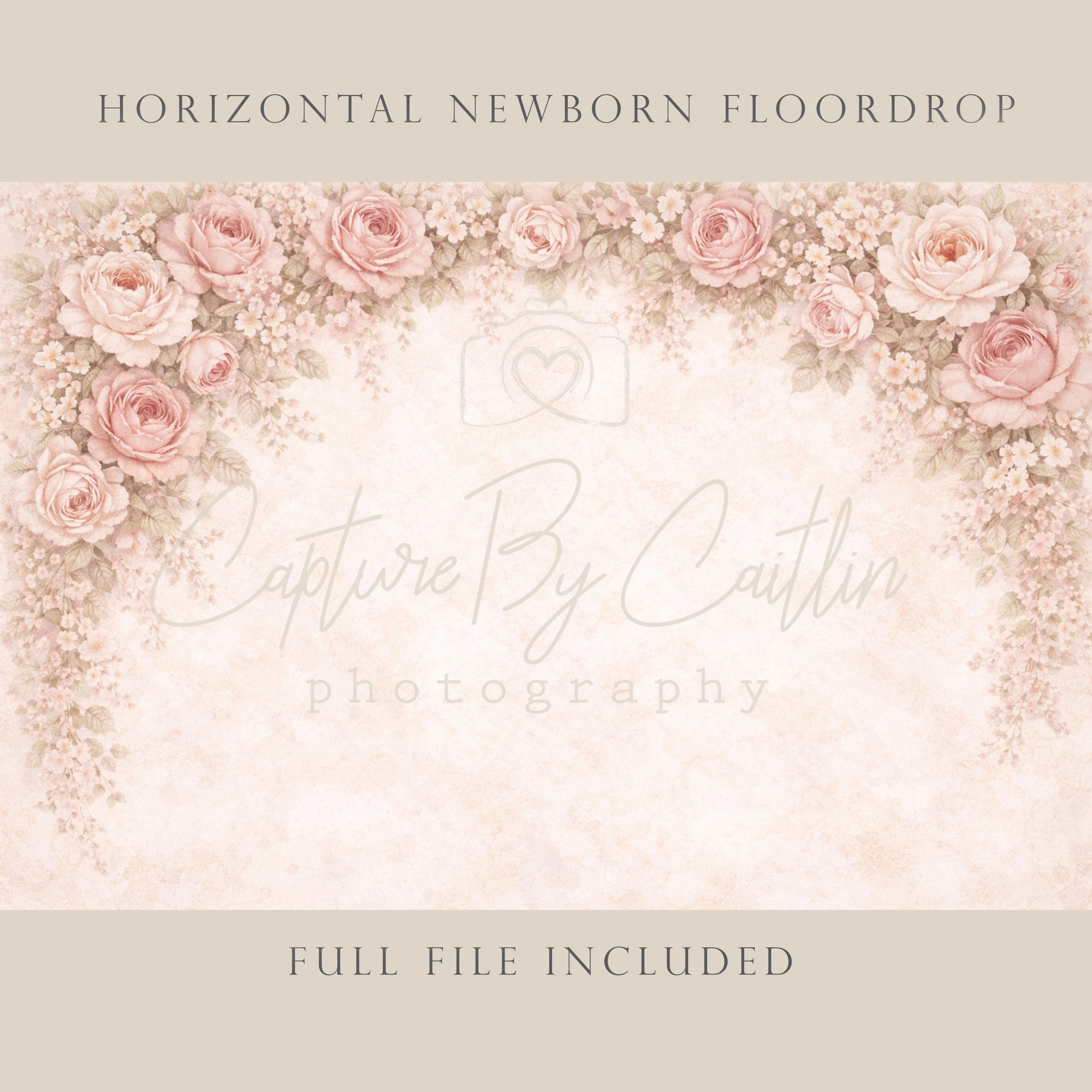 Capture By Caitlin | Antique Rose - Garden Canopy | Newborn Floor Drop