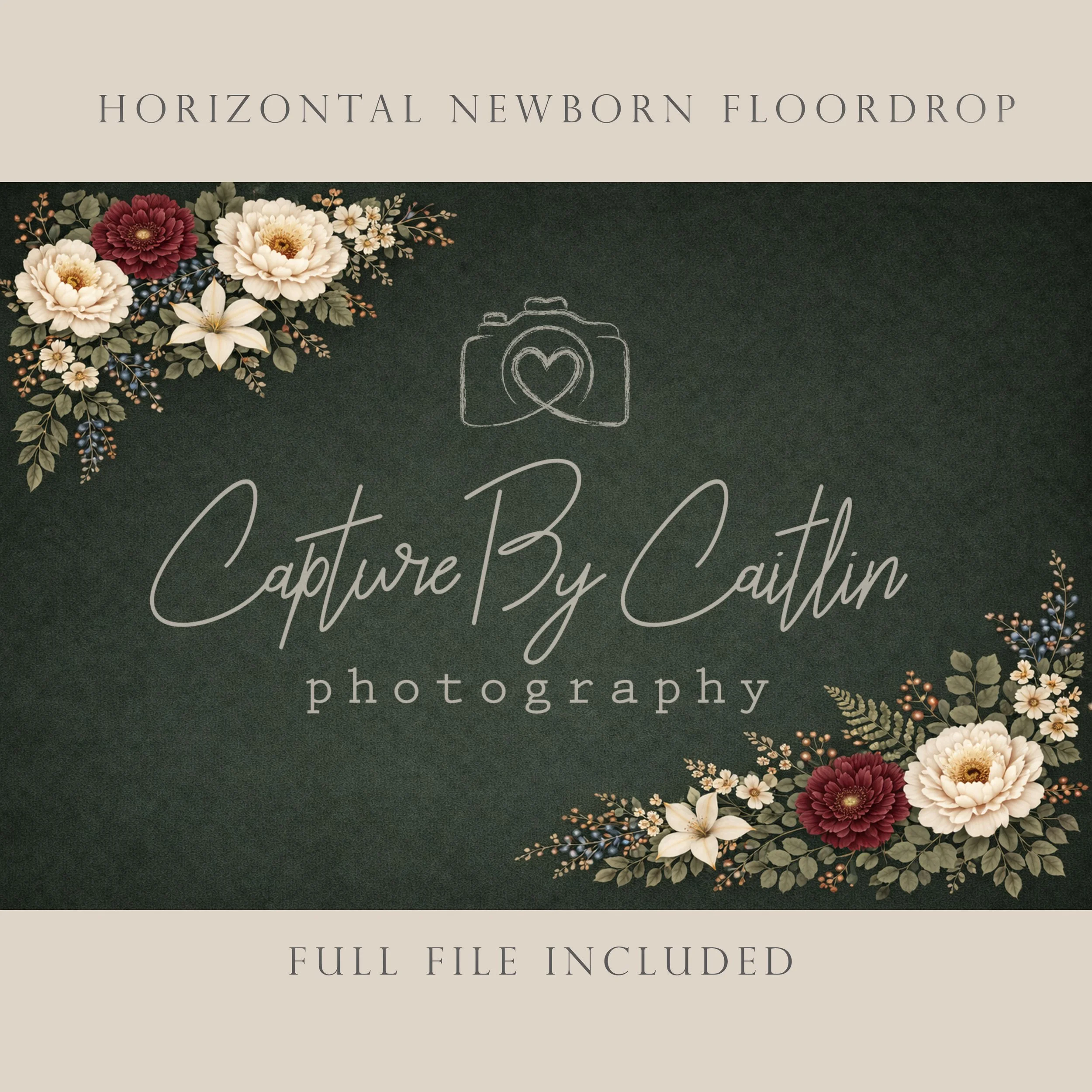 Capture By Caitlin | Midnight Garden - Gilded Corners | Newborn Floor Drop
