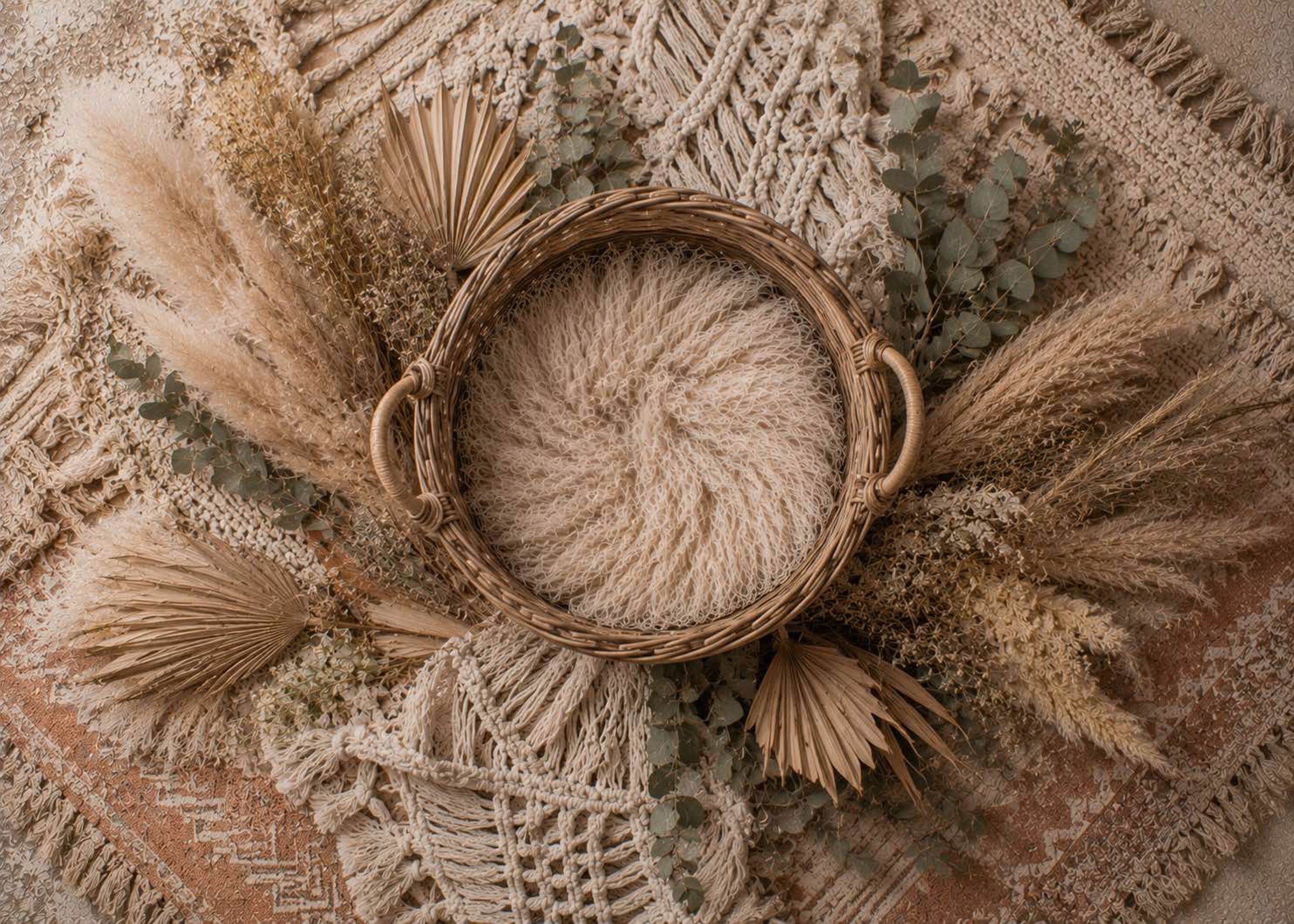 Boho Pampas Basket