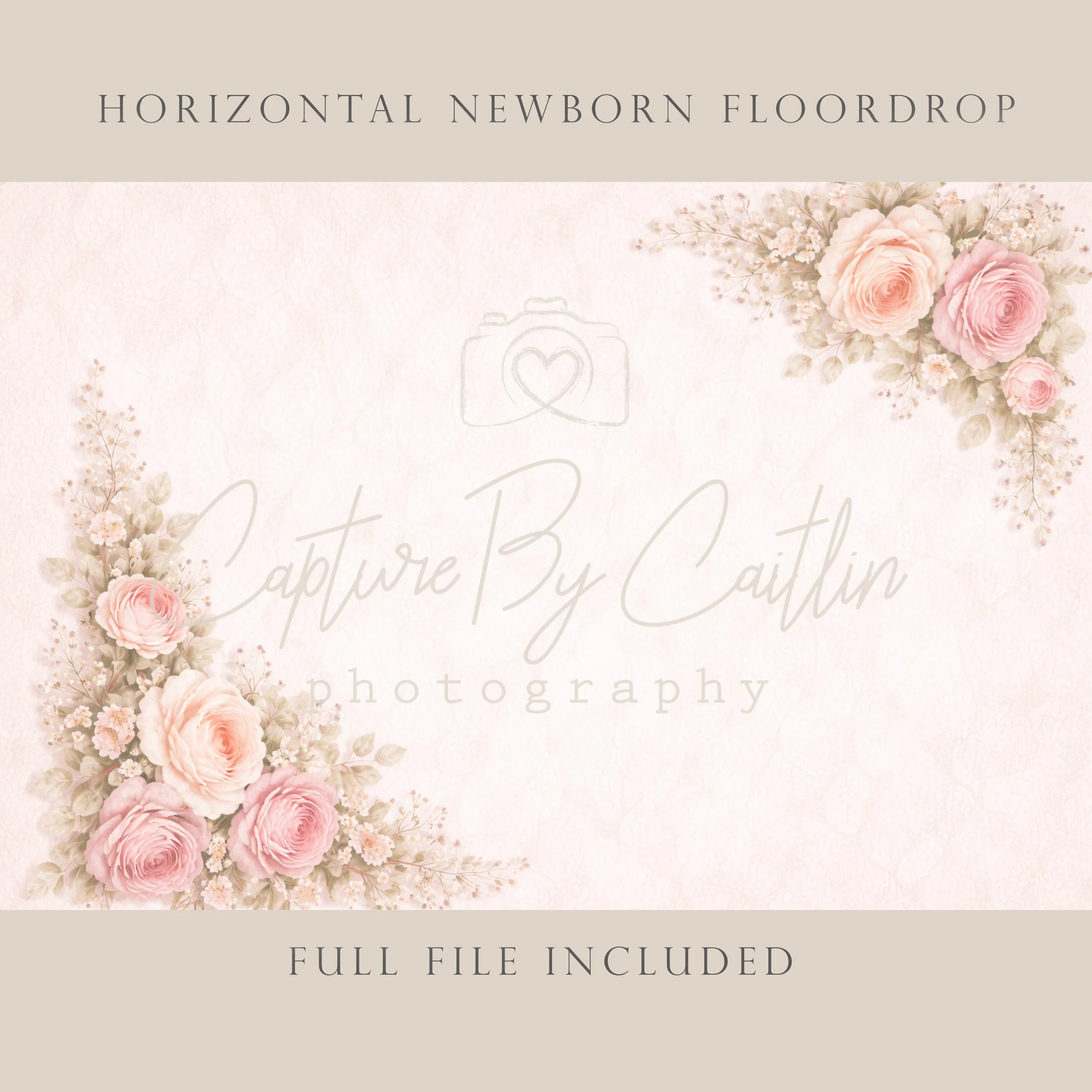 Capture By Caitlin | Antique Rose - Gilded Petals | Newborn Floor Drop