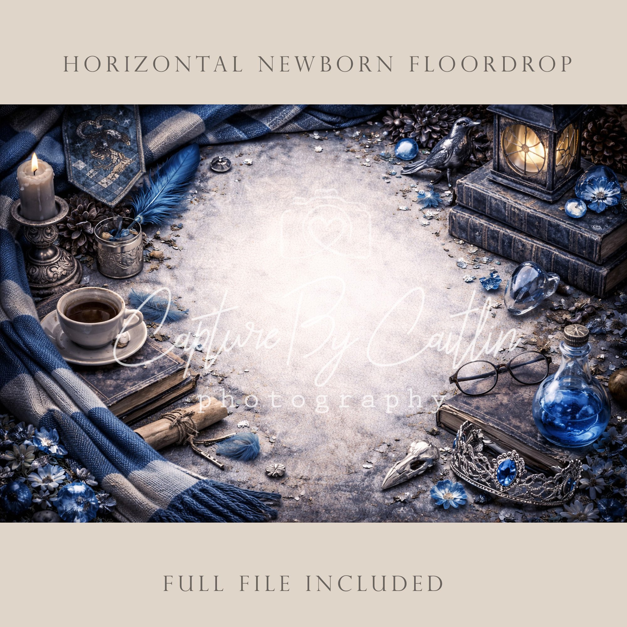 Capture By Caitlin | Blue House | Newborn Floor Drop