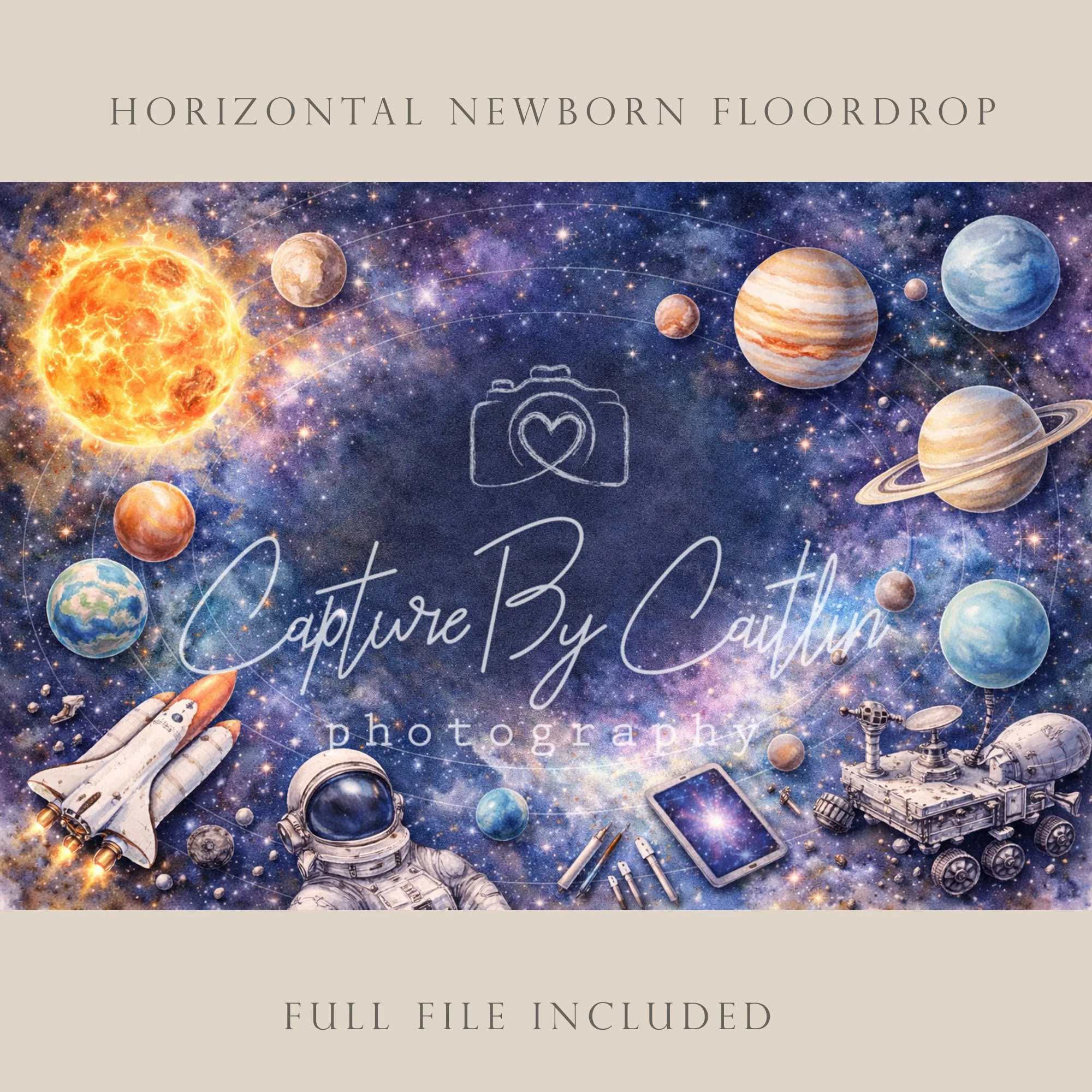 Capture By Caitlin | Space | Newborn Floor Drop