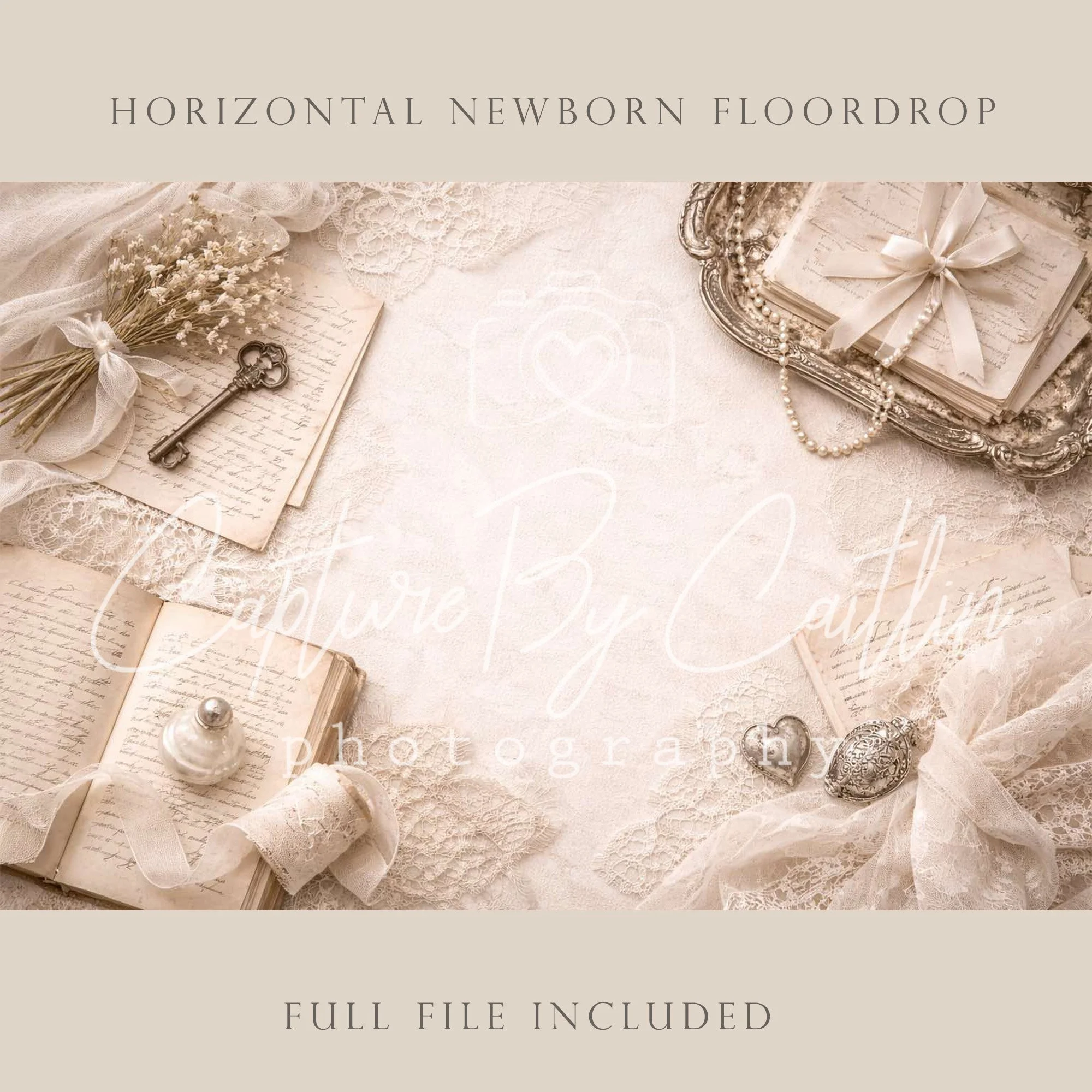 Capture By Caitlin | Lace & Linen | Newborn Floor Drop