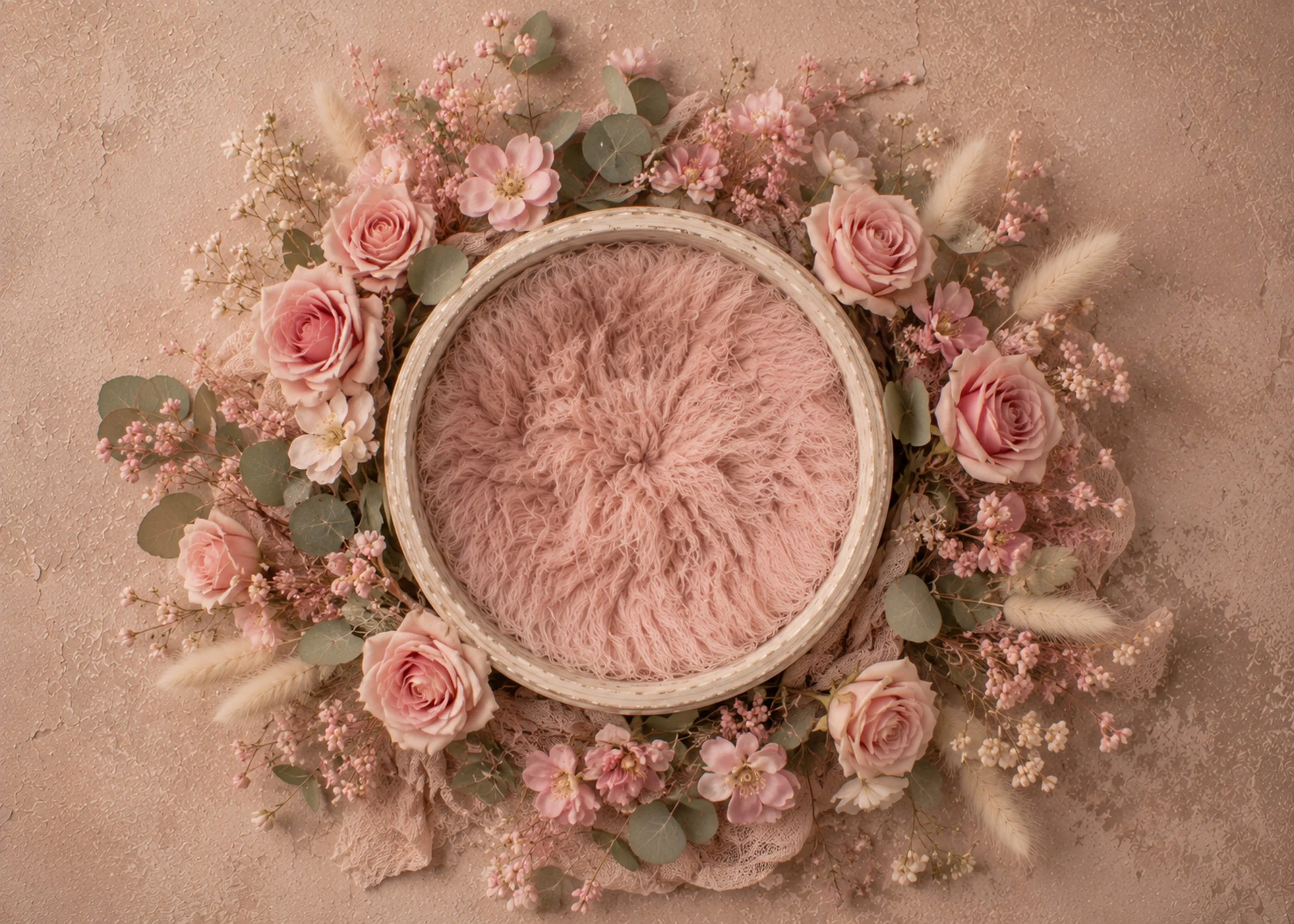 Pink Rose Basket