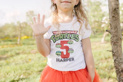 Girls ninja hotsell turtle shirt