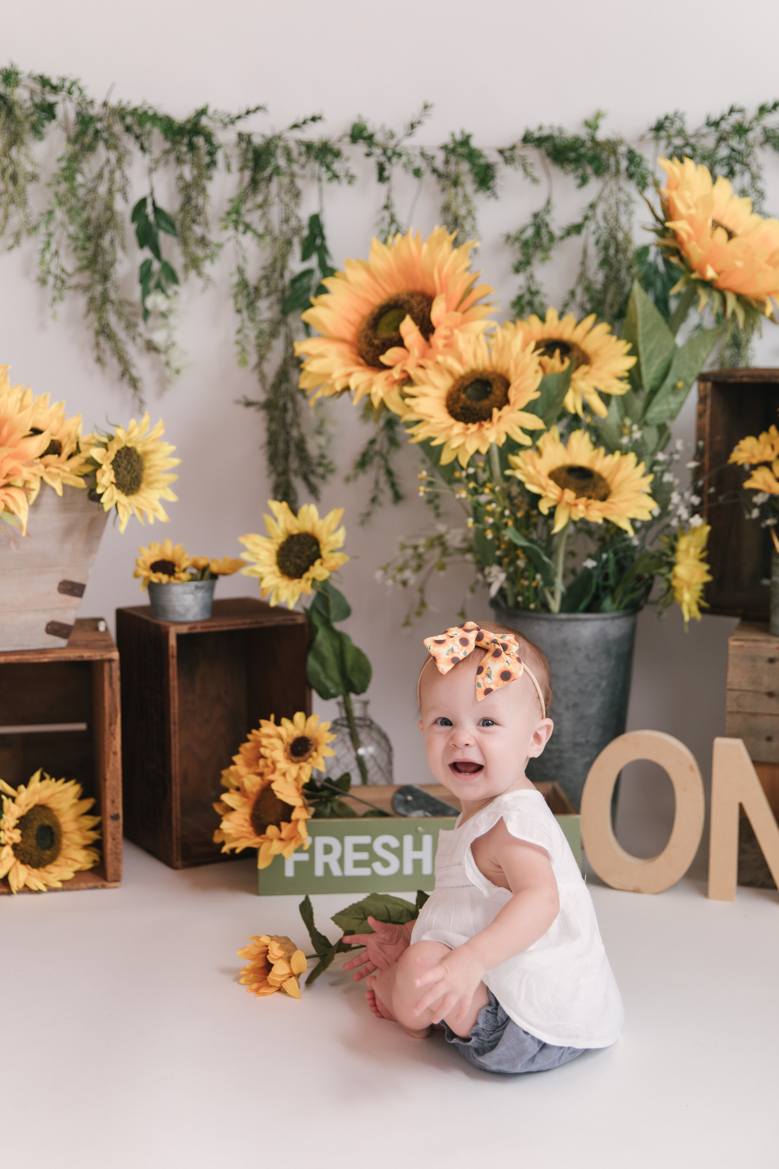 Sunflower_Themed_First_Birthday_Studio_Session_Smash_Session_Little_Girl_Turns_One_Ombre Smash_Cake_with_Christie_Leigh_Photo_Cortland_Ohio-1.JPG