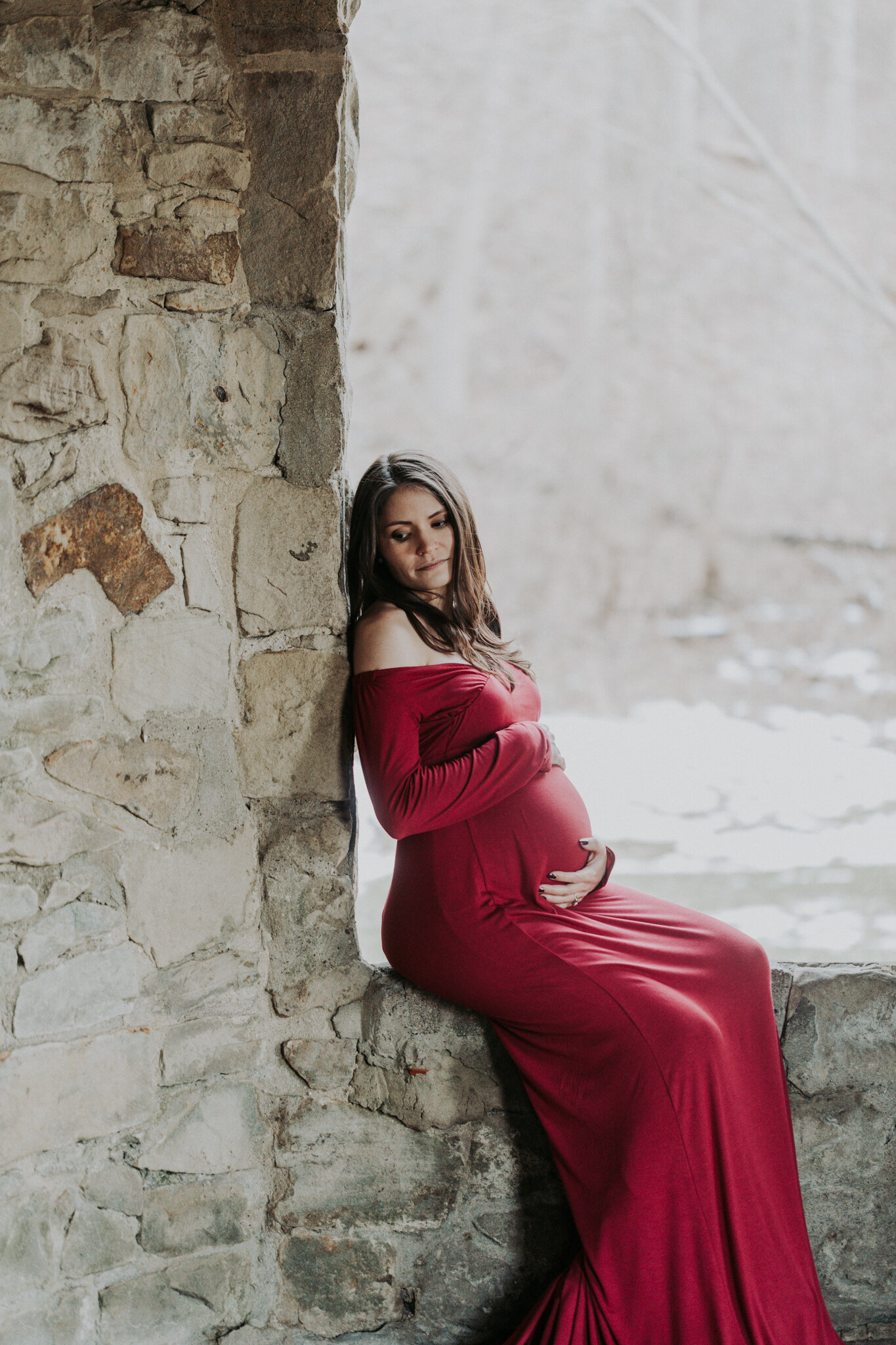 Squires_Castle_Clevelnad_Metro_Parks_Cleveland_Ohio_Materntiy_Session_Dark_and_Moody_Red_Pregnancy_Gown_by_Maternity_and_Newborn_Photographer_Christie_Leigh_Photo-4.JPG