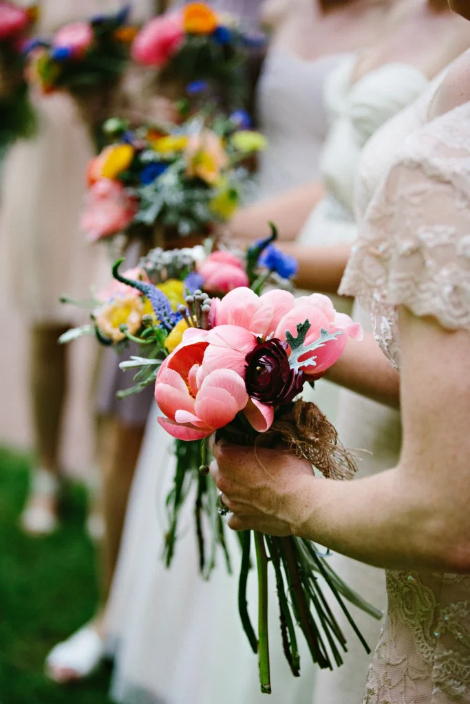 Pink peony wedding bouquets