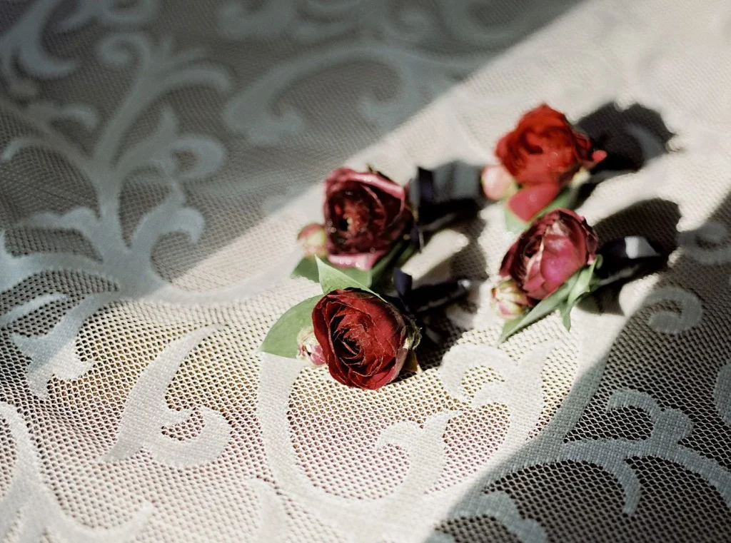 red boutonniere