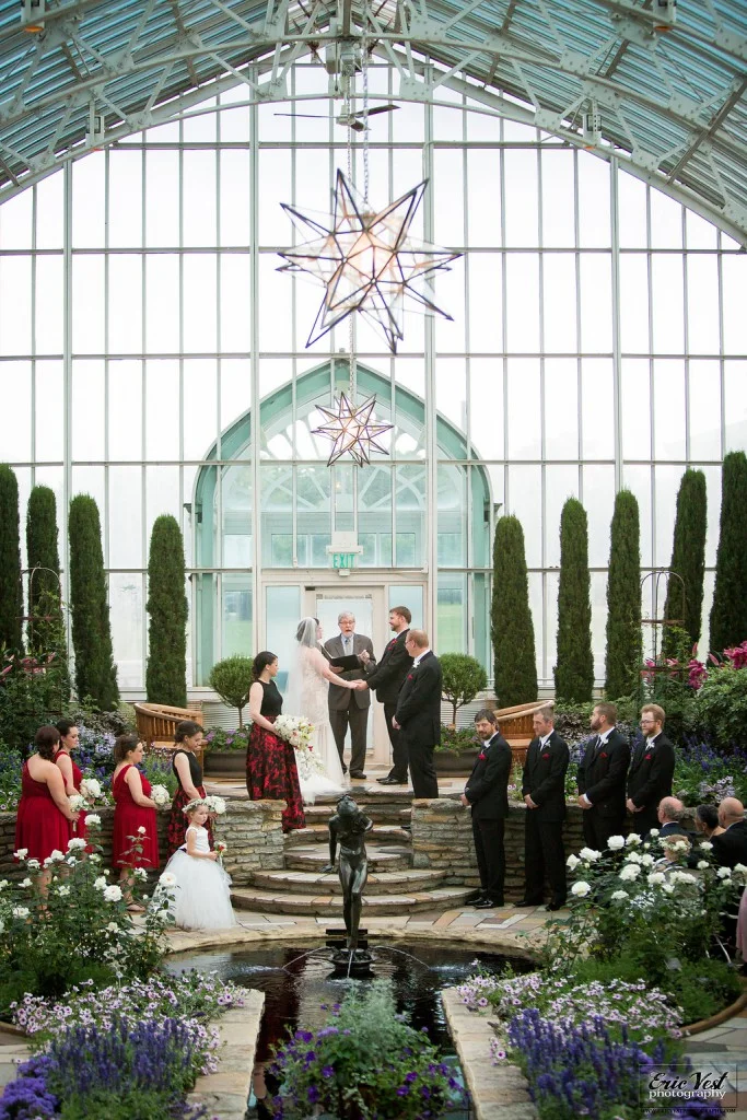 Wedding ceremony at Como Park Zoo and Conservatory