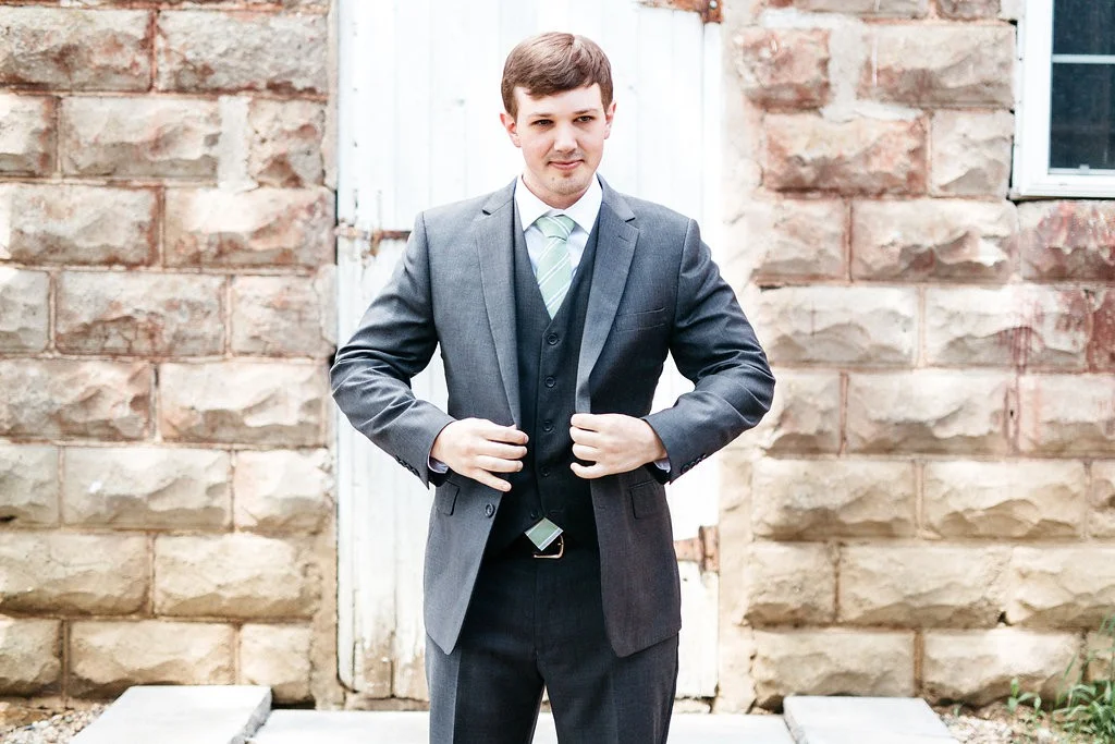 Groom portrait at Red Barn Farm