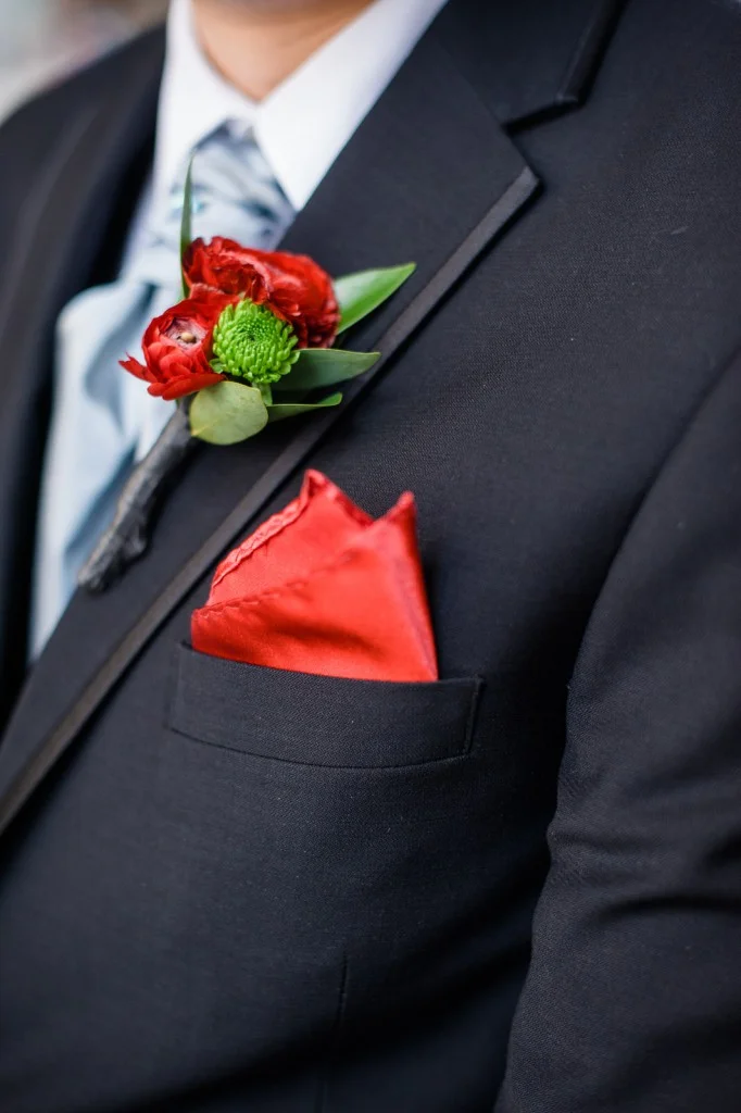 red boutonniere